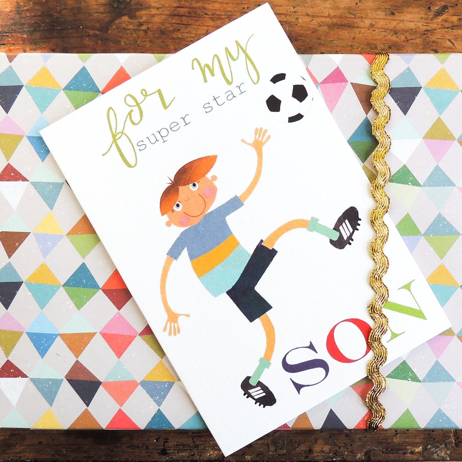 BY07 football son greetings card