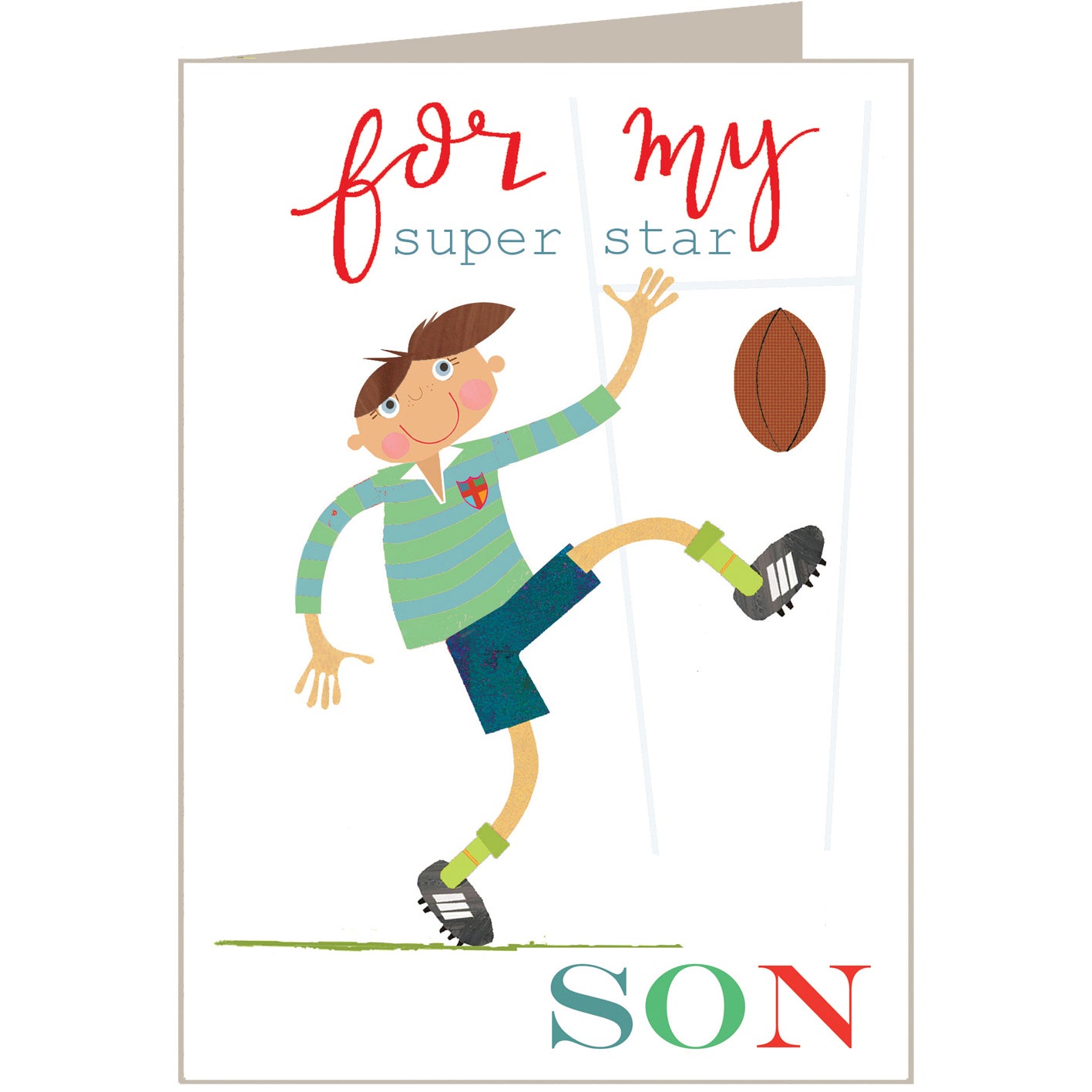 BY09 rugby son greetings card