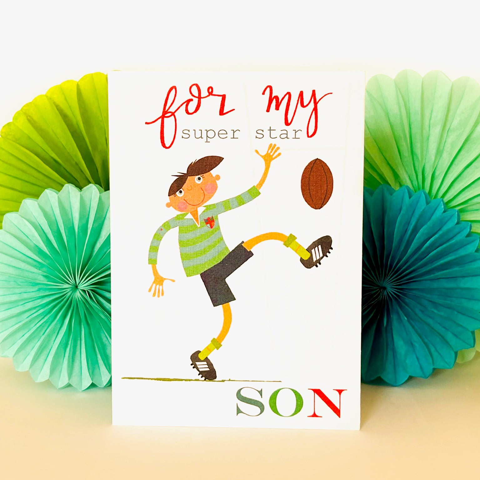 BY09 rugby son greetings card