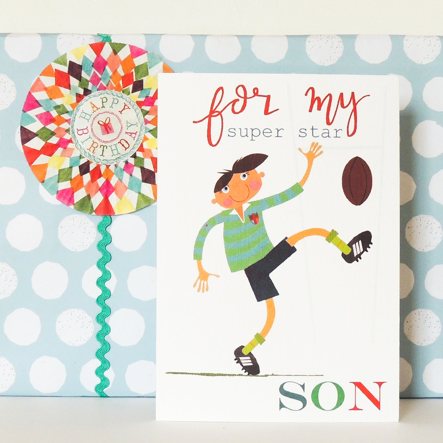 BY09 rugby son greetings card