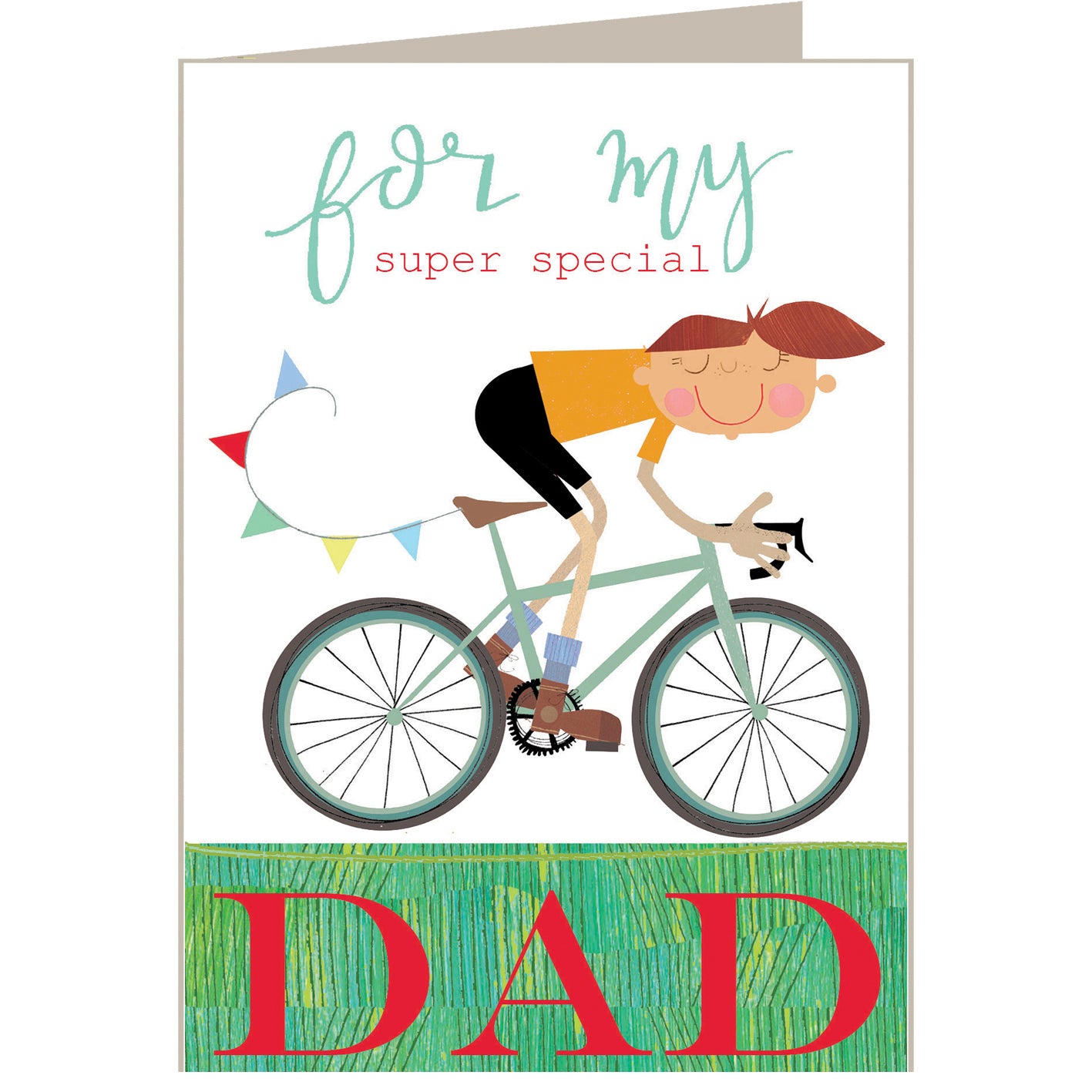 BY11 bicycling dad greetings card