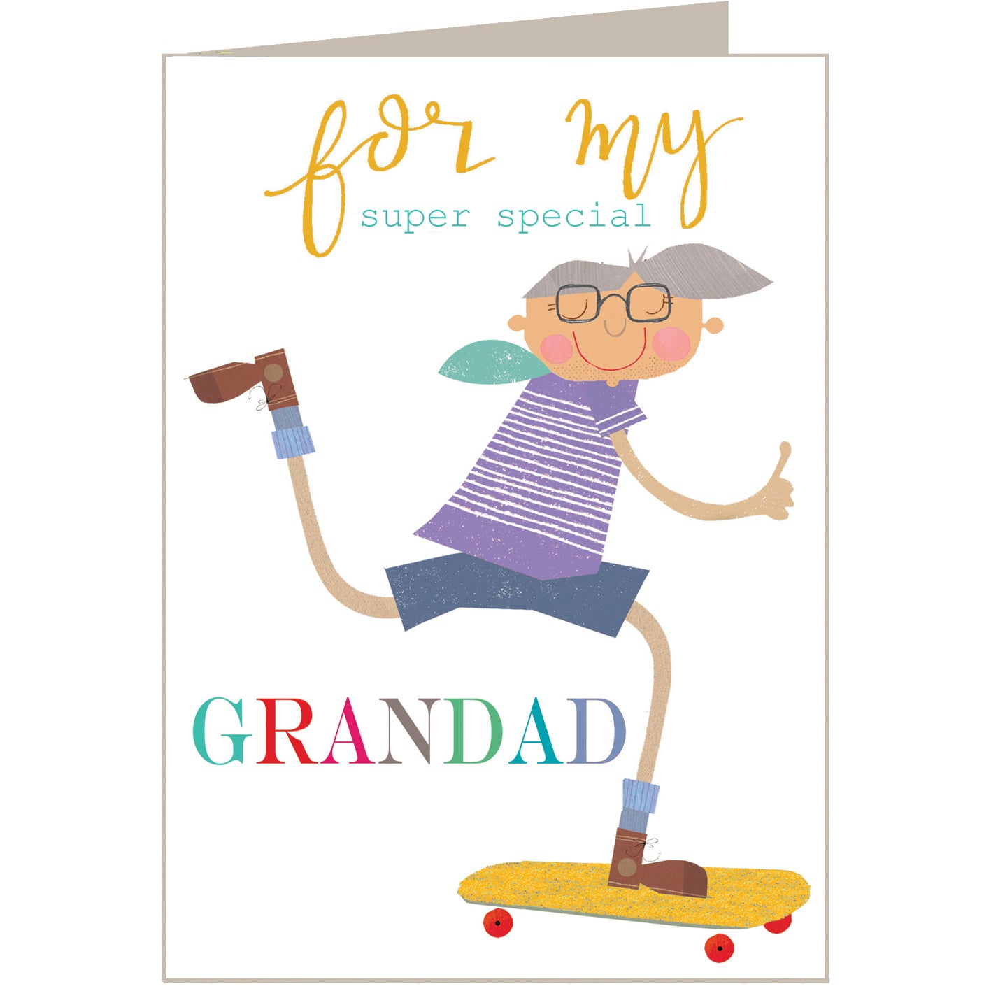 BY15 skateboarding grandad greetings card