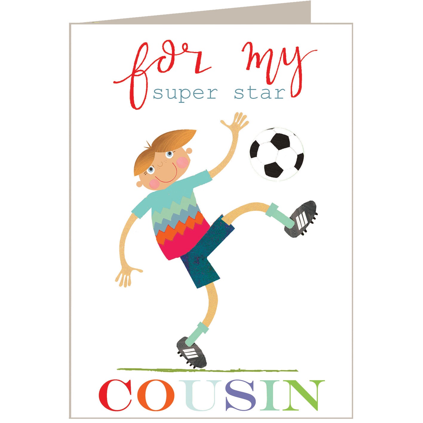 BY16 football cousin greetings card