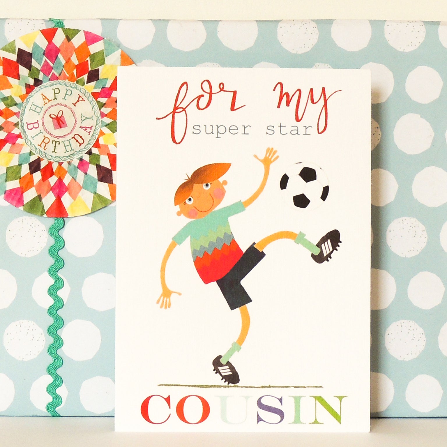 BY16 football cousin greetings card