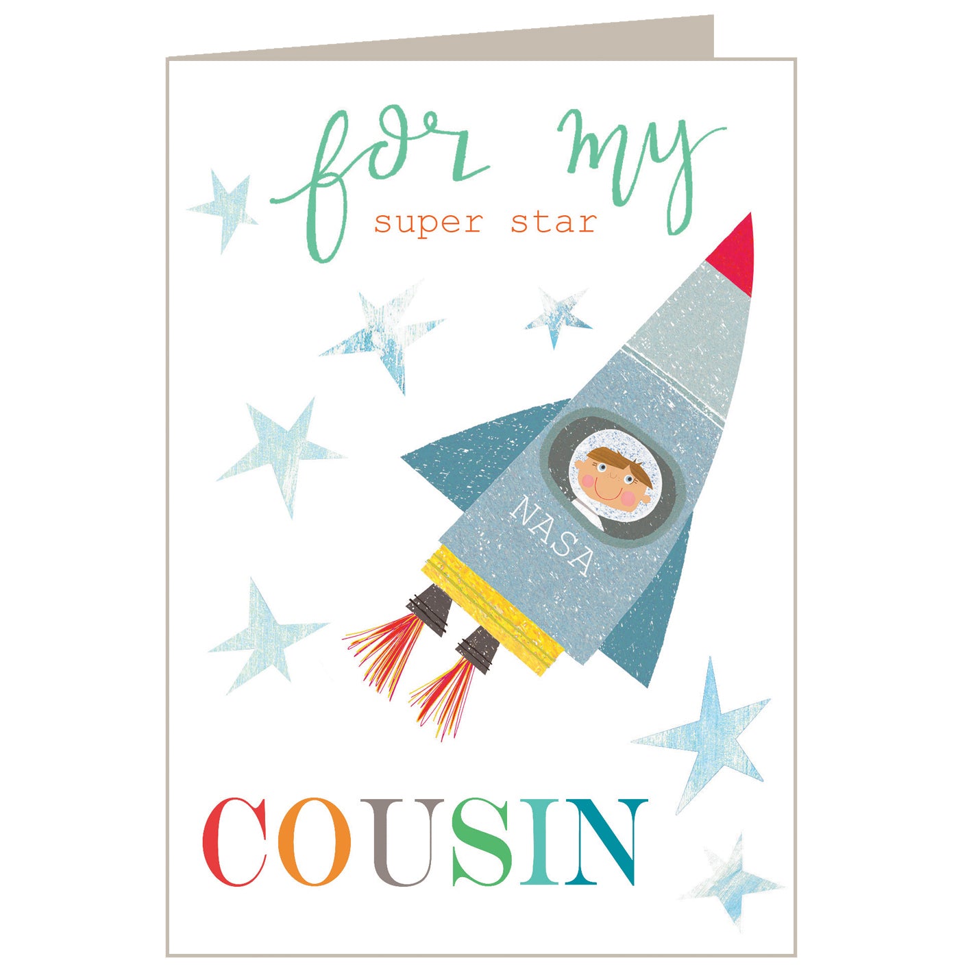 rocket cousin greetings card