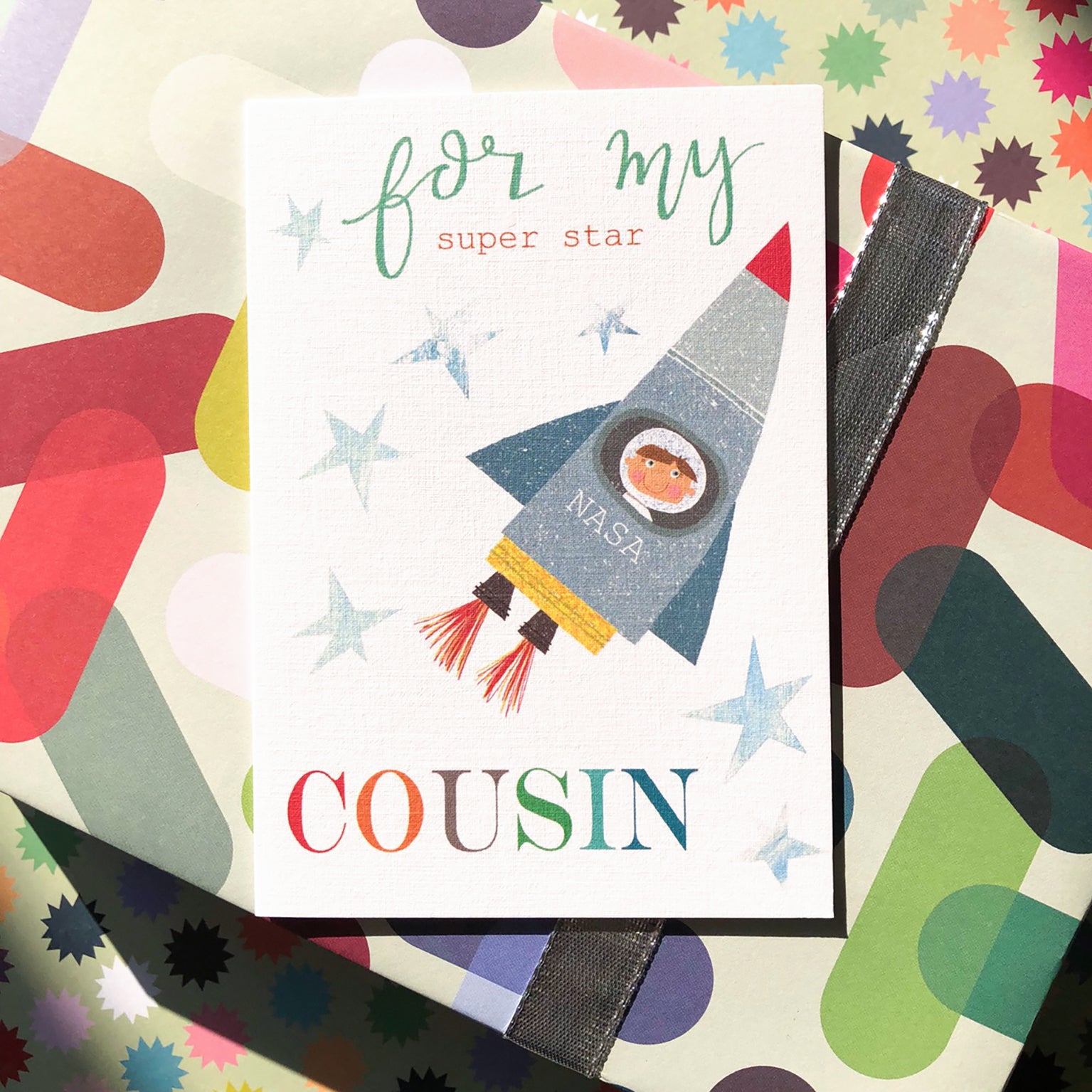 rocket cousin greetings card