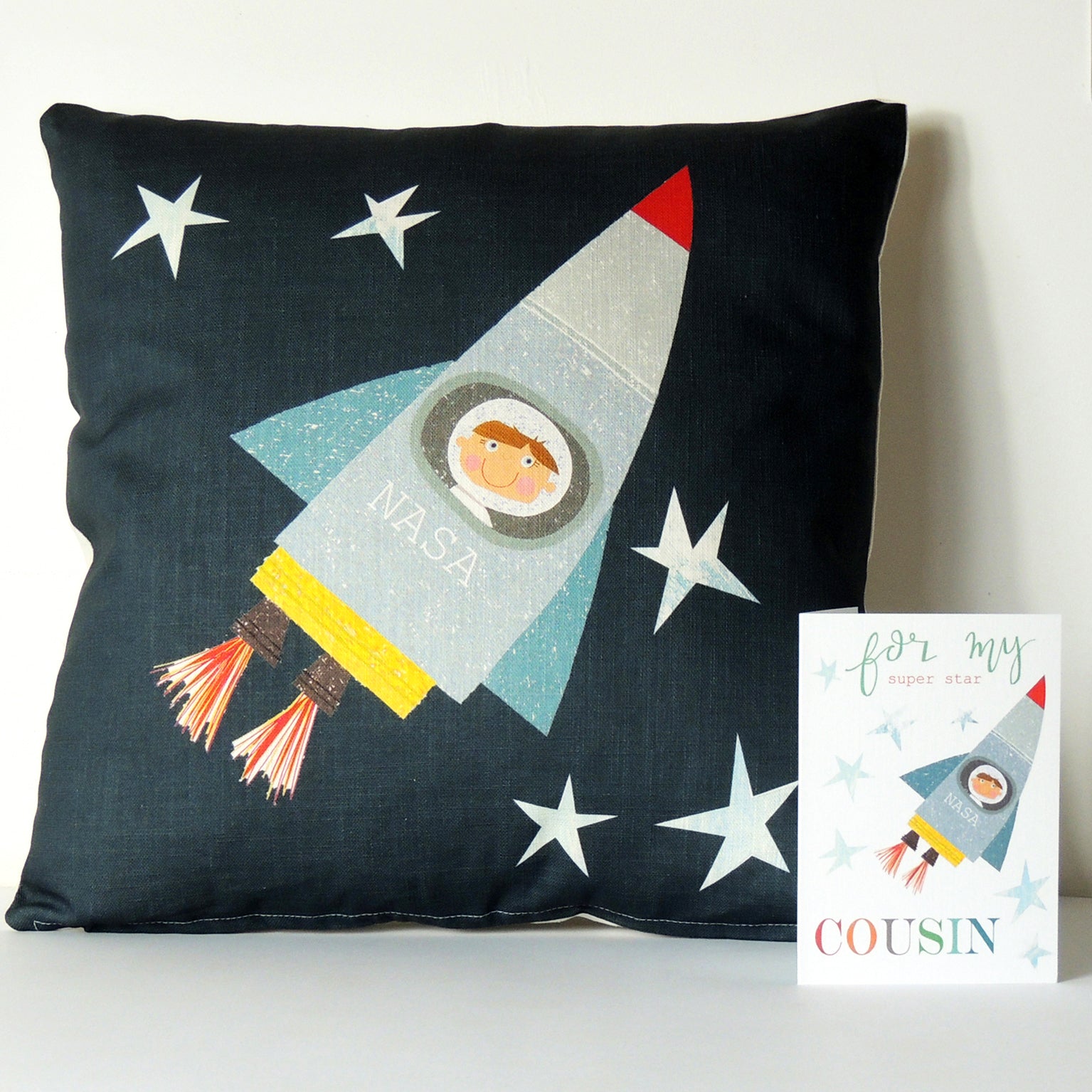 rocket cousin greetings card