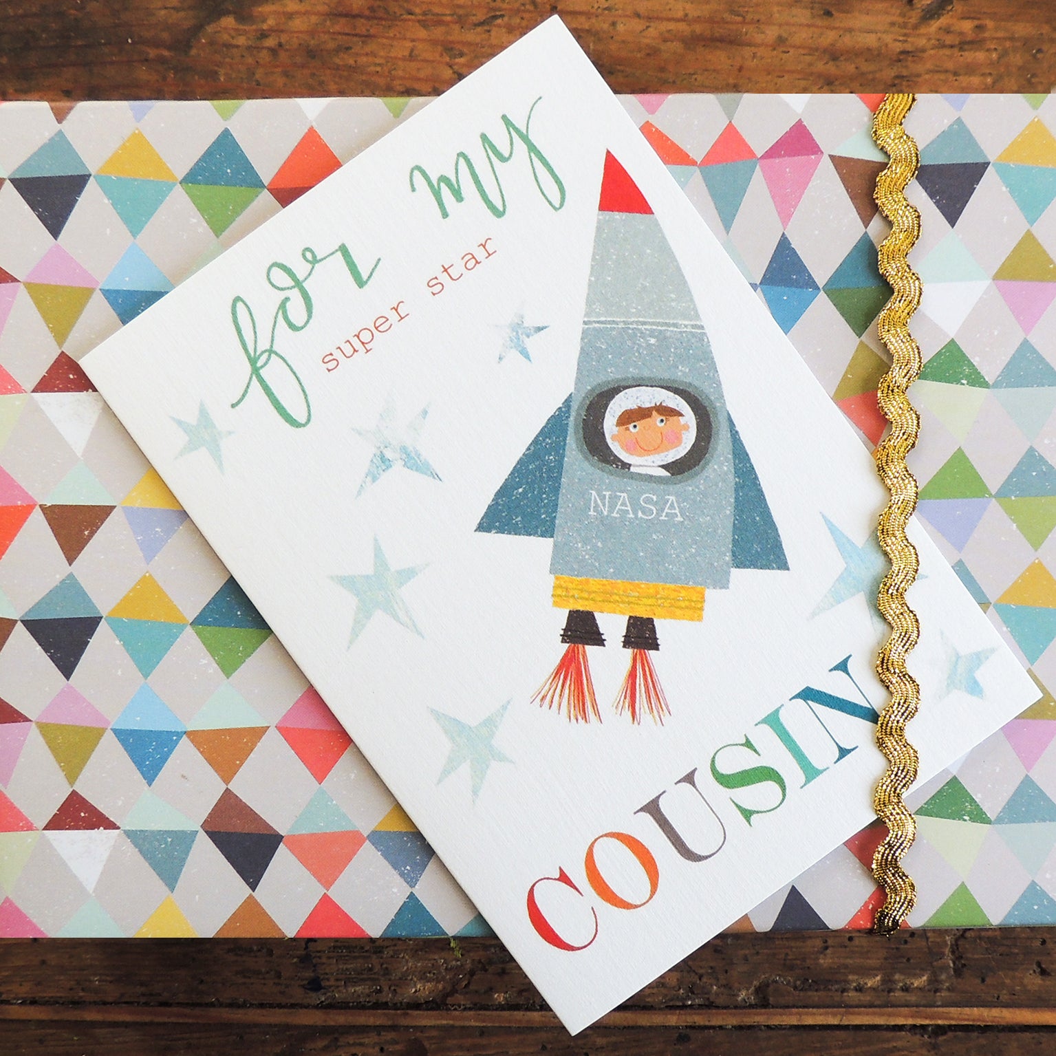 rocket cousin greetings card