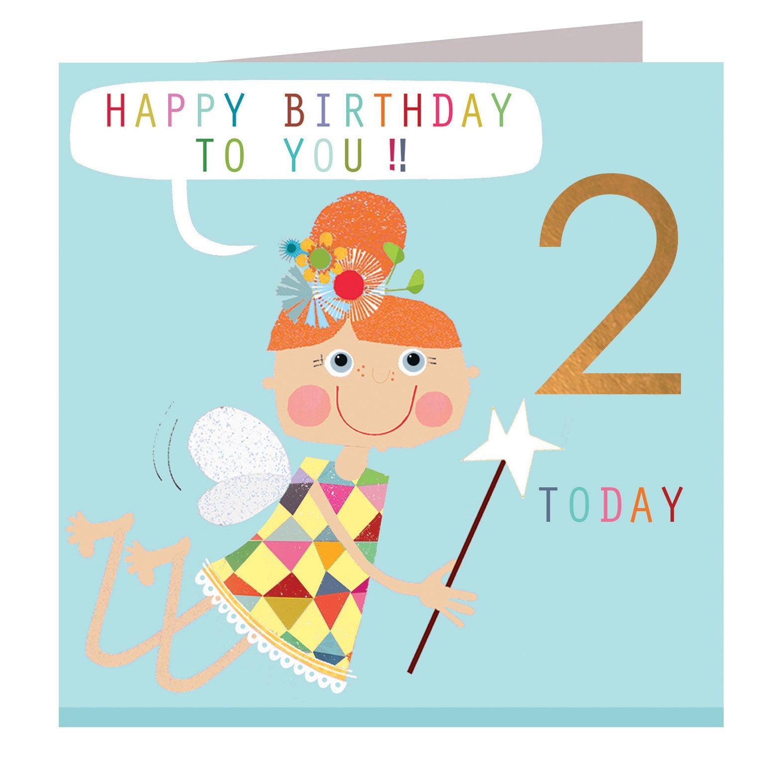 CP08 copper foiled fairy 2nd birthday card