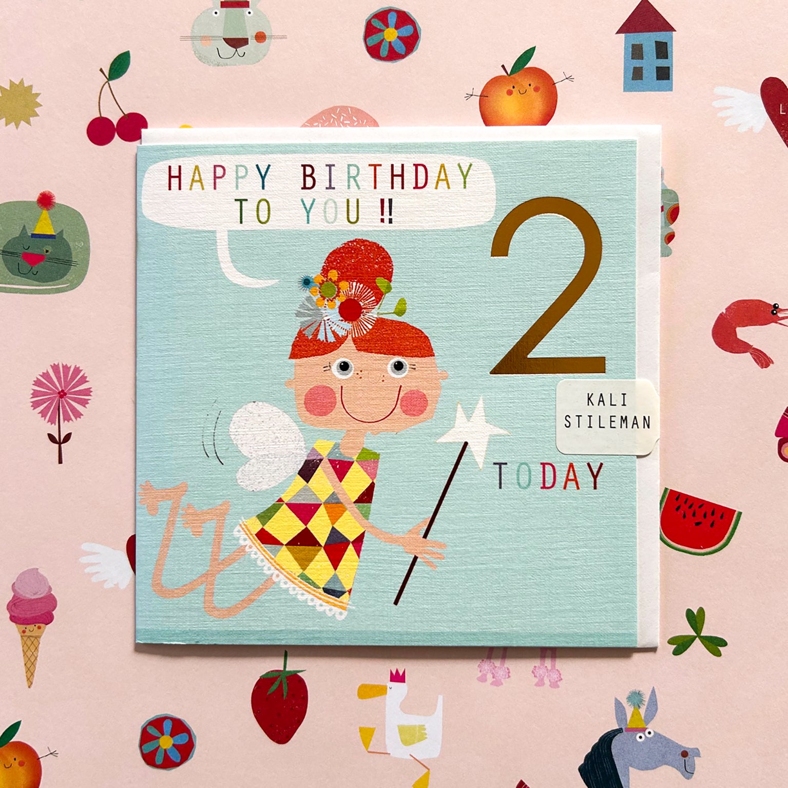 CP08 copper foiled fairy 2nd birthday card