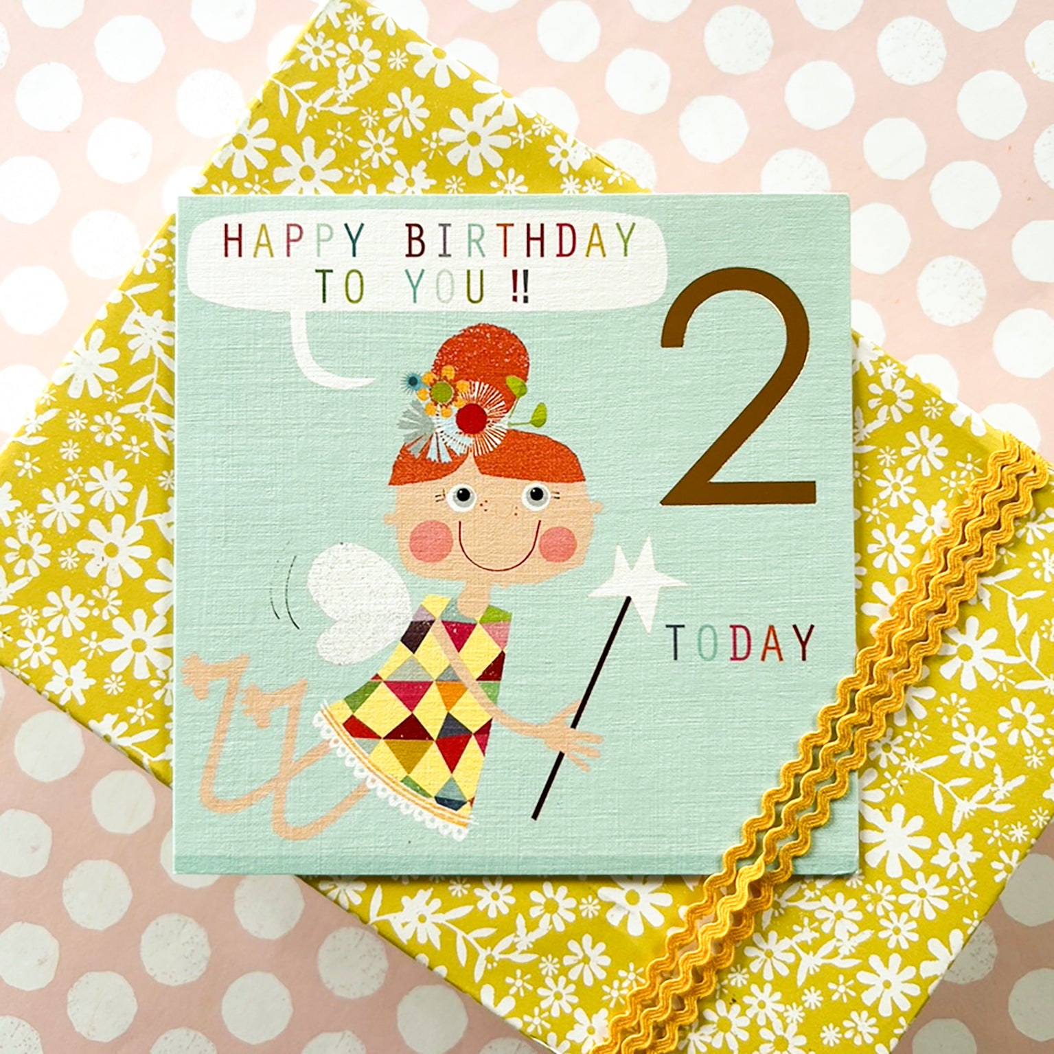 CP08 copper foiled fairy 2nd birthday card