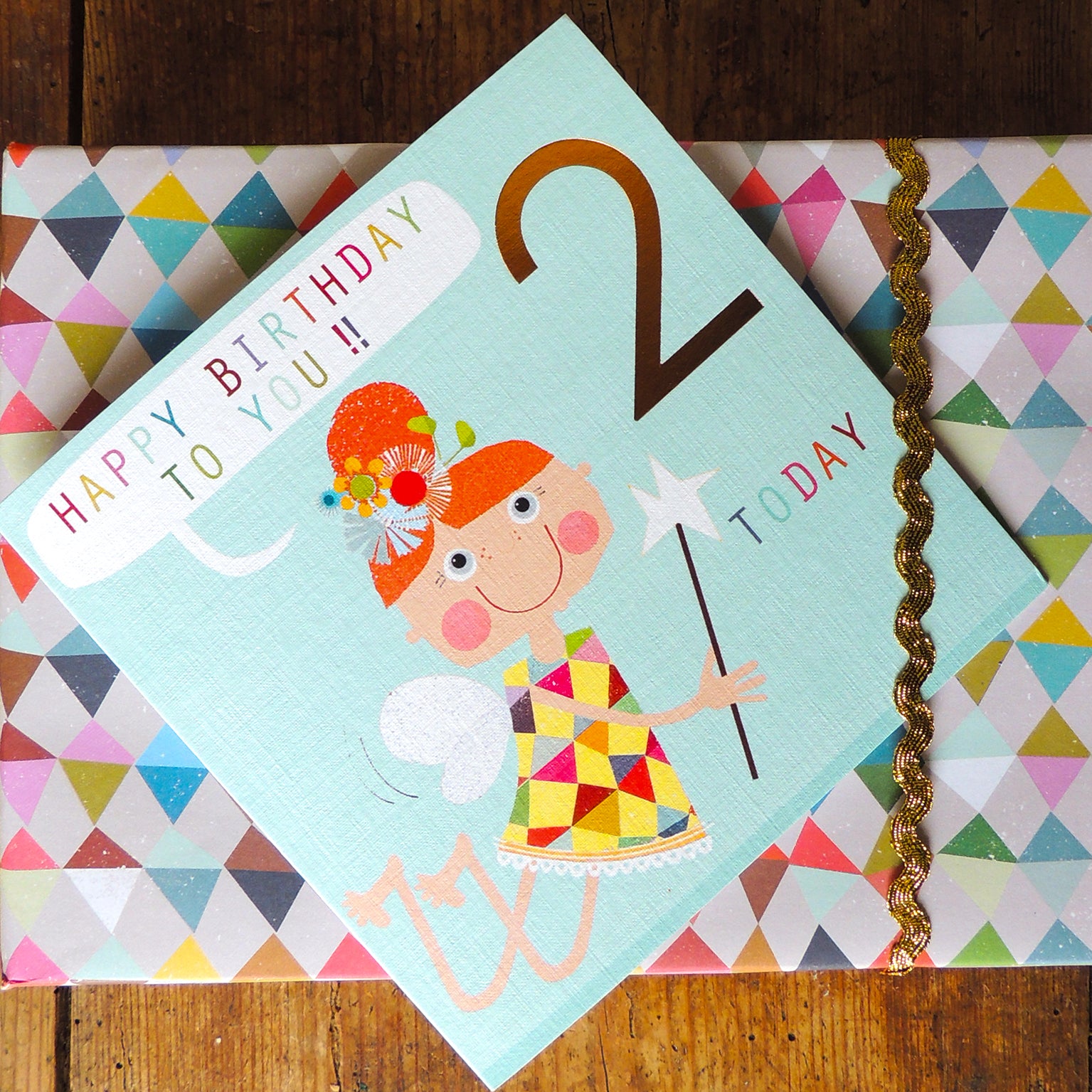 CP08 copper foiled fairy 2nd birthday card