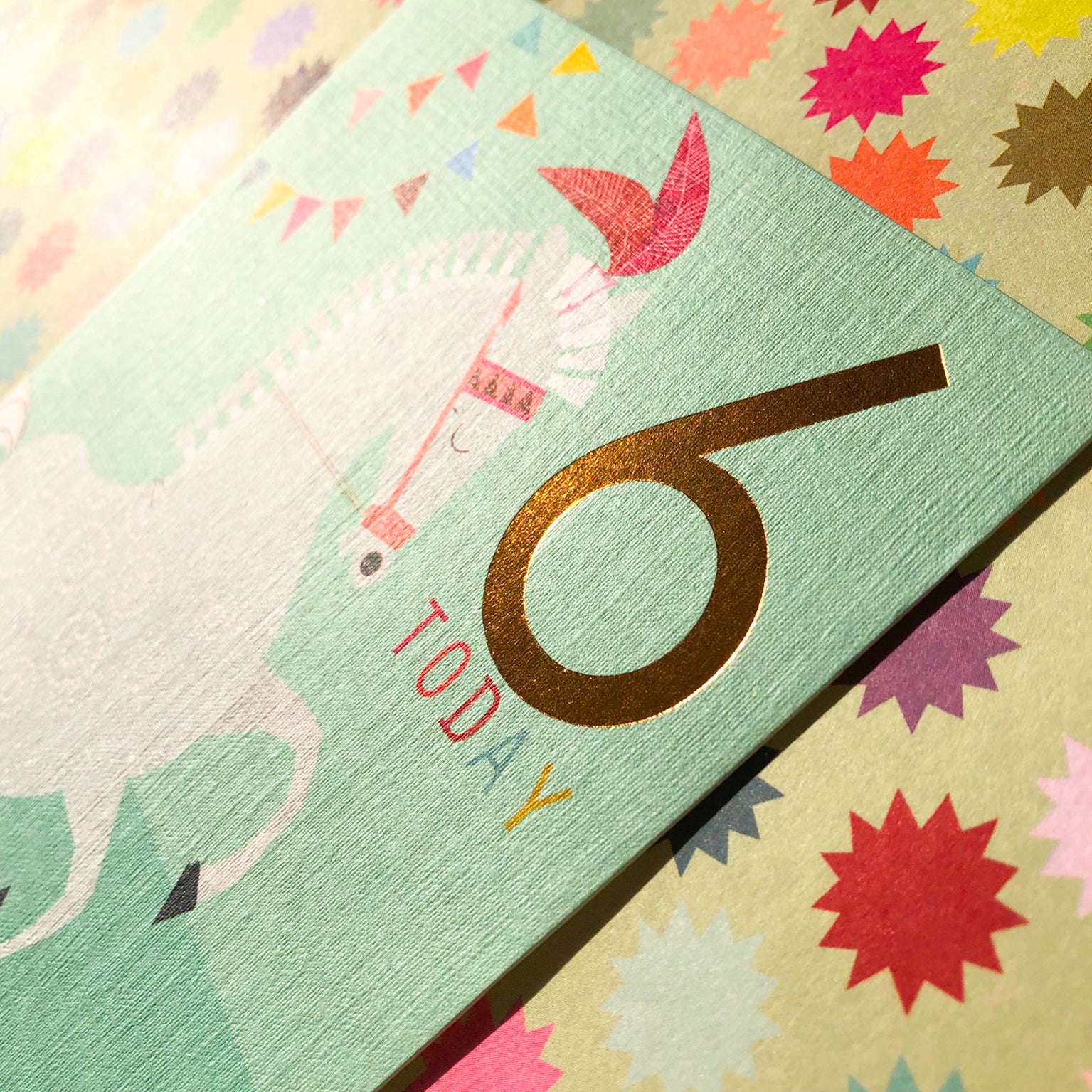 CP12 copper foiled horse 6th birthday card