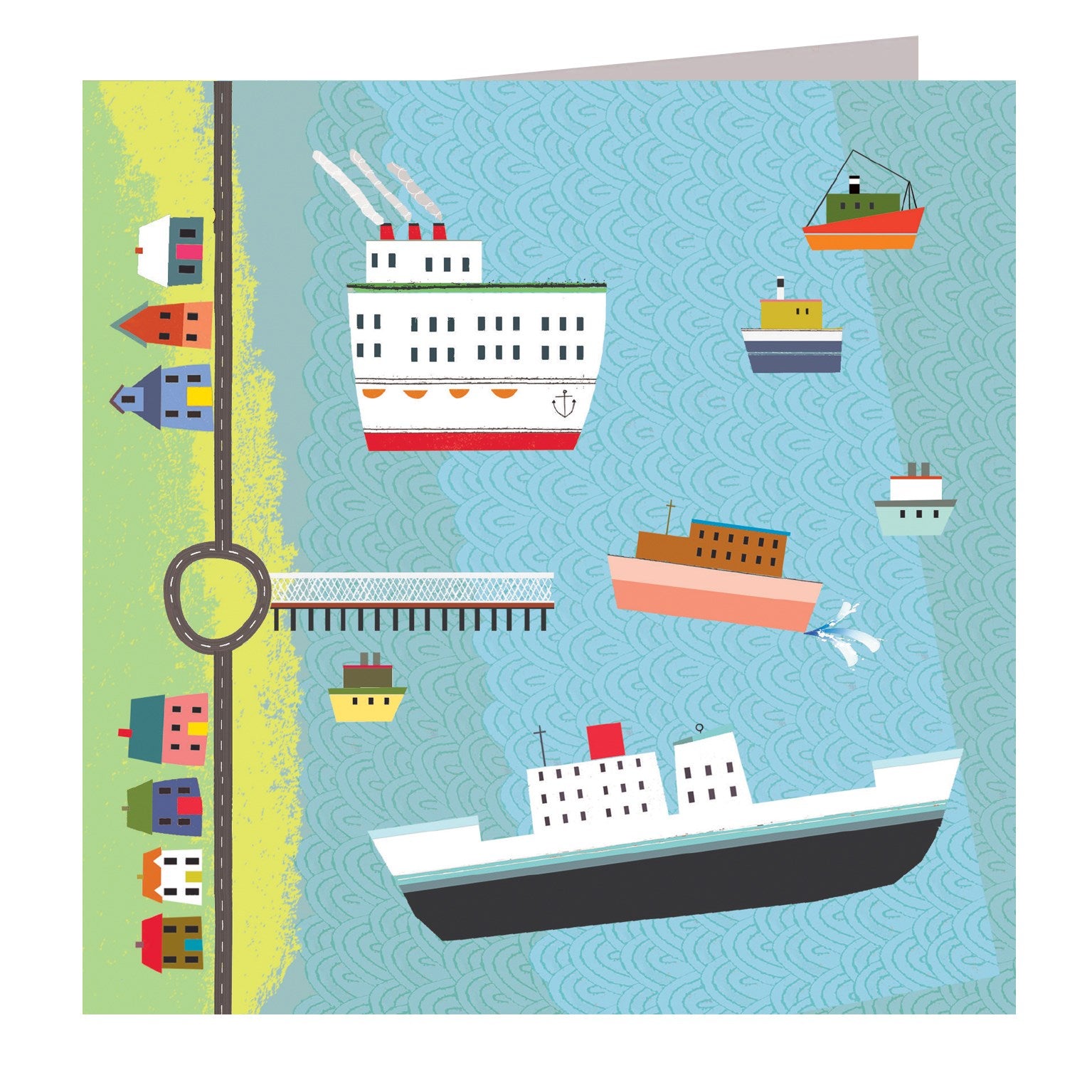 CT05 cruise ships greetings card