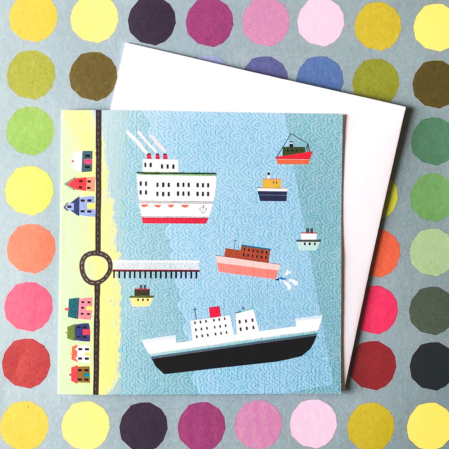 CT05 cruise ships greetings card