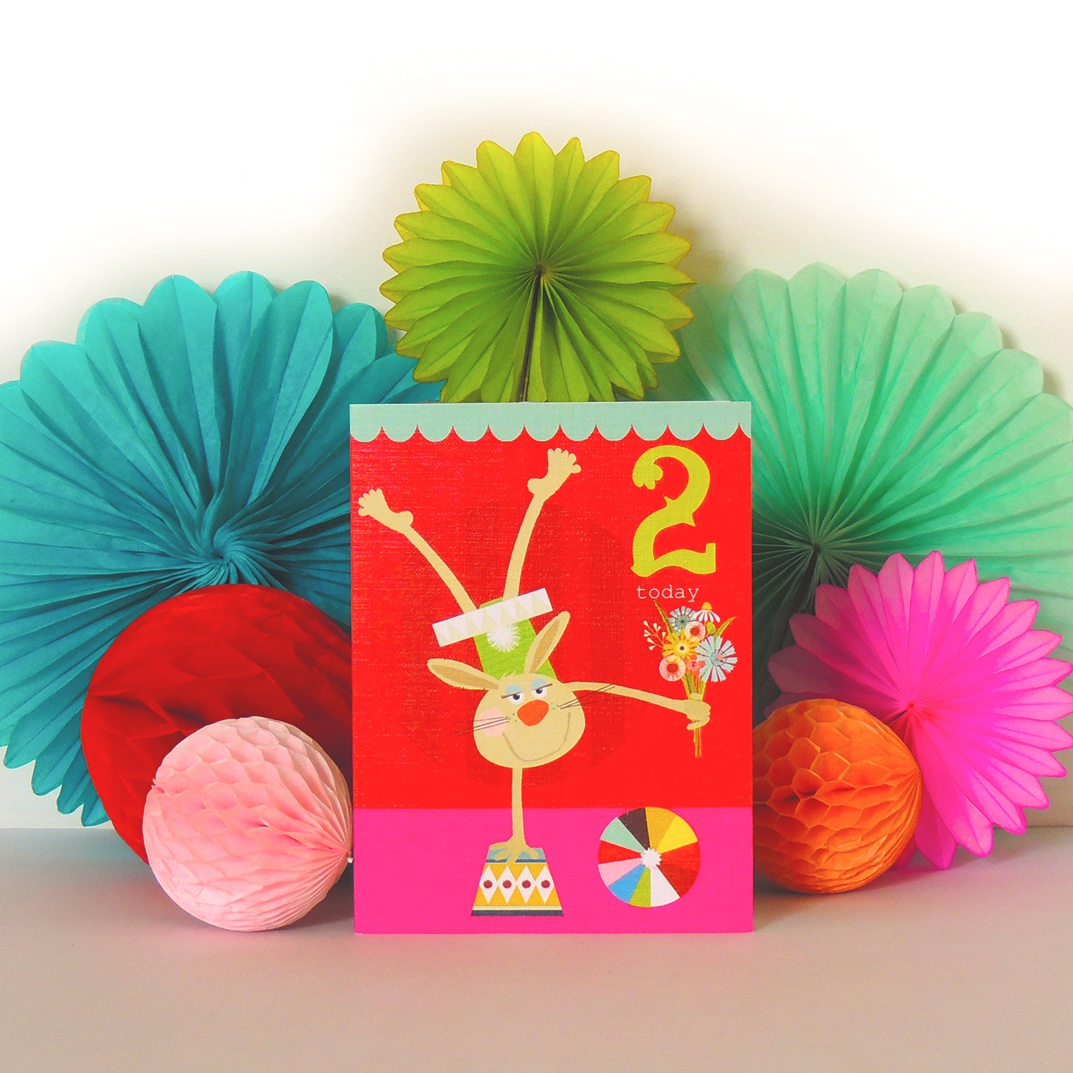 CTW08 mini rabbit 2nd birthday card