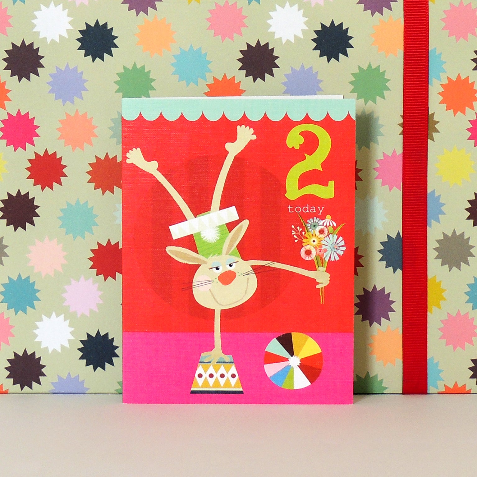 CTW08 mini rabbit 2nd birthday card