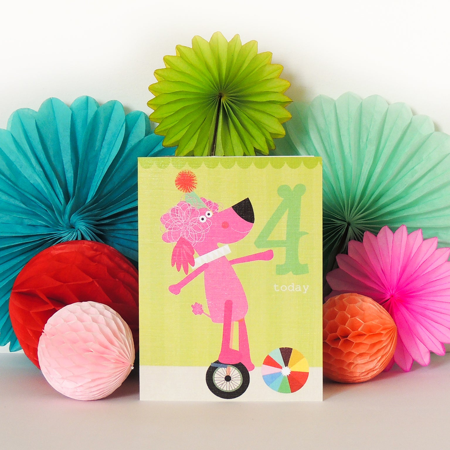 CTW10 mini poodle 4th birthday card