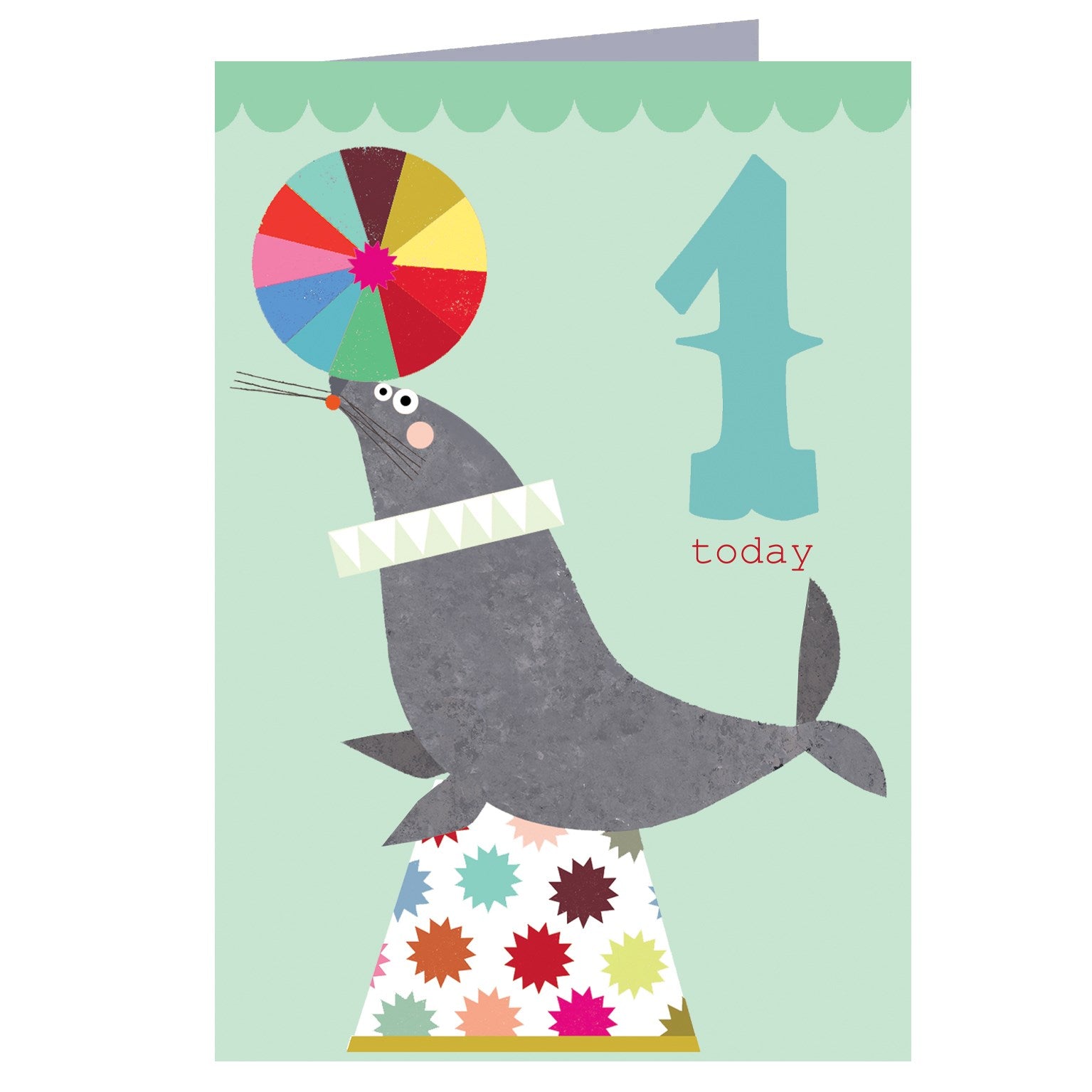 CZ01 seal 1st birthday card