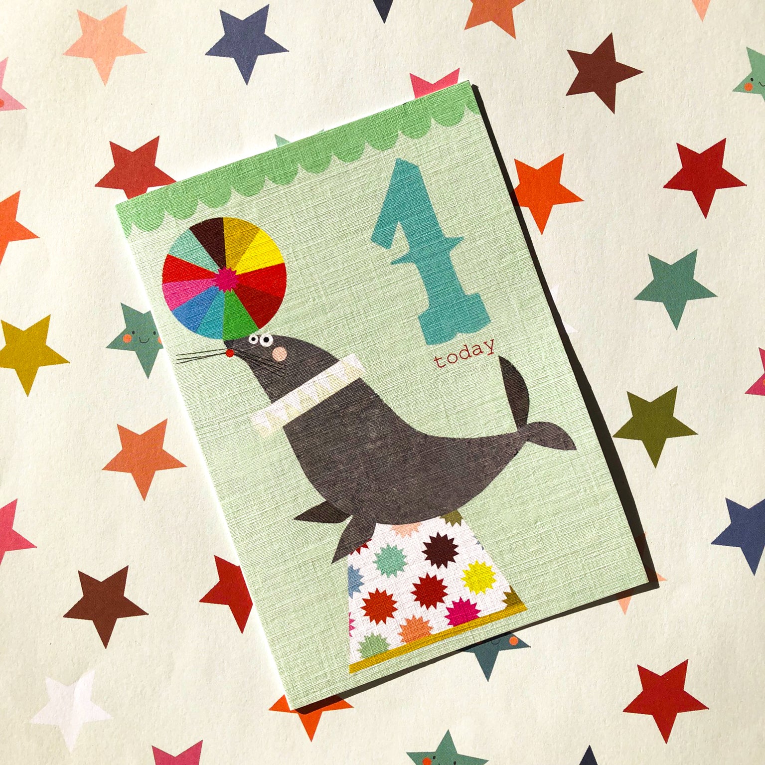 CZ01 seal 1st birthday card