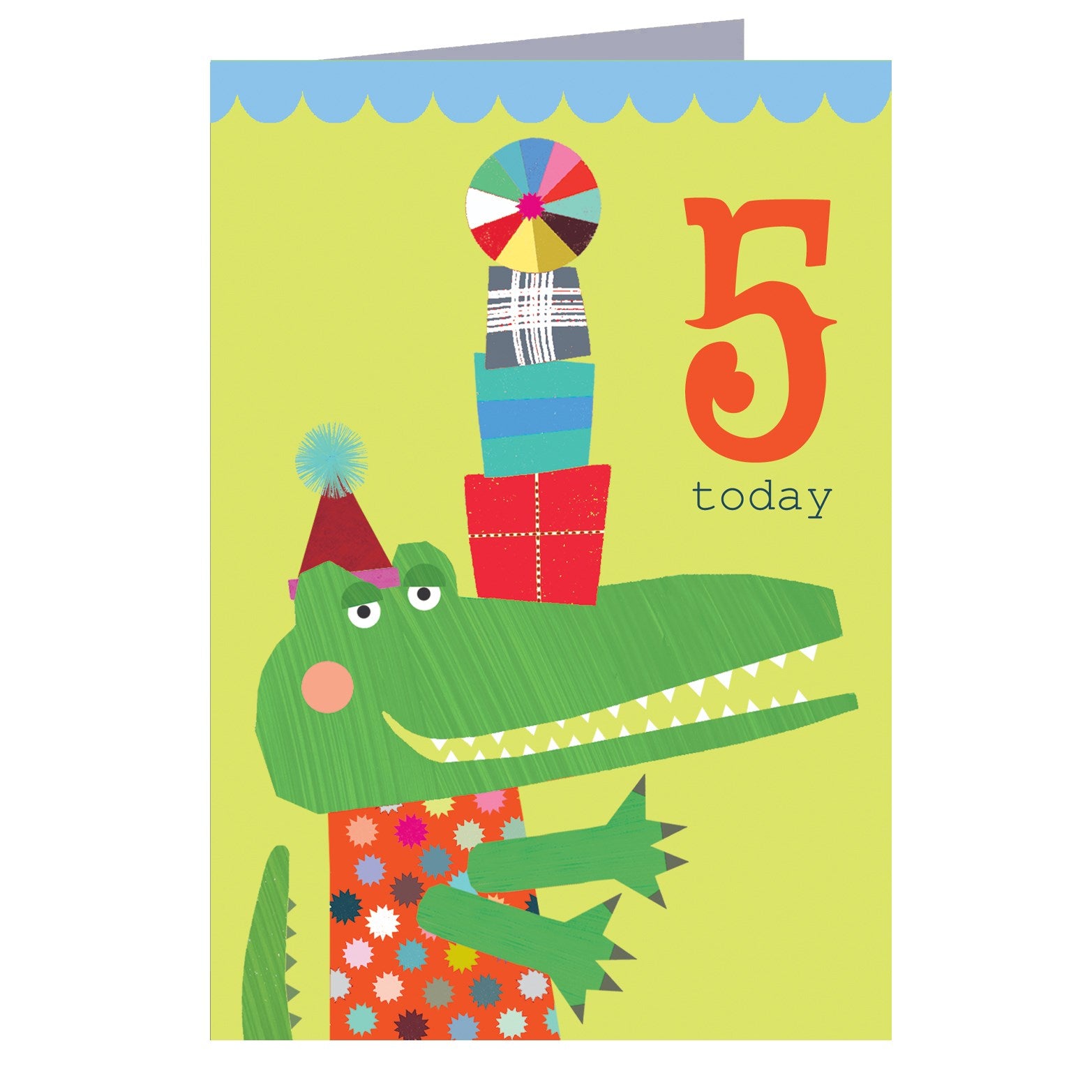 CZ05 crocodile 5th birthday card