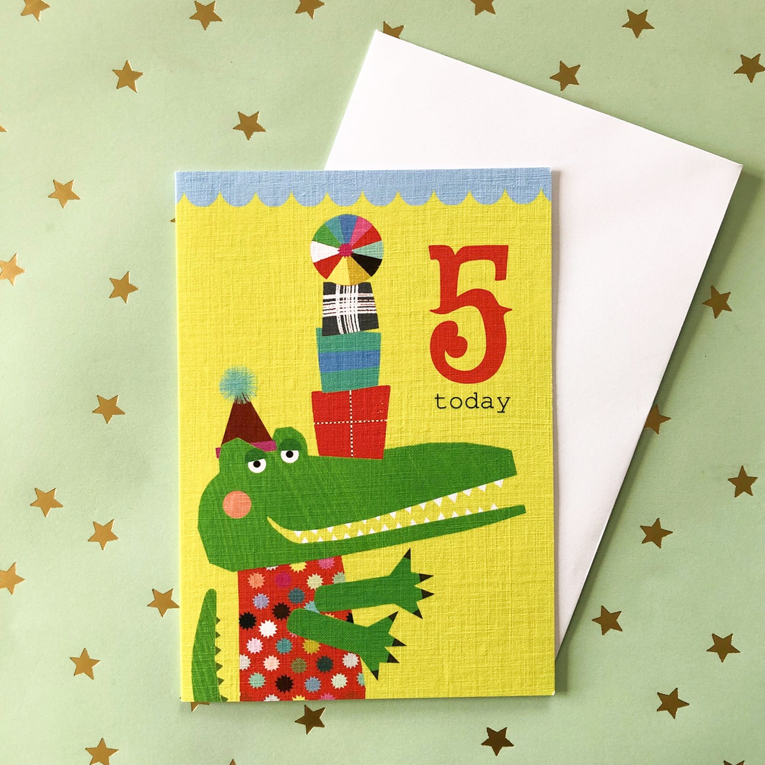 CZ05 crocodile 5th birthday card