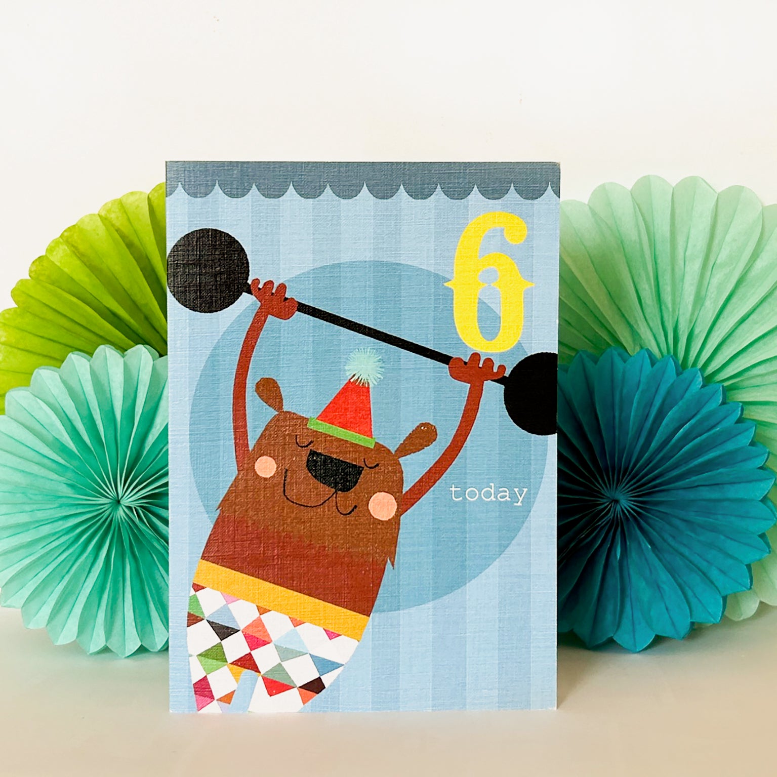 CZ06 bear 6th birthday card