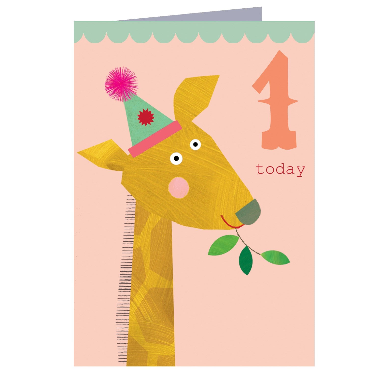 CZ07 giraffe 1st birthday card