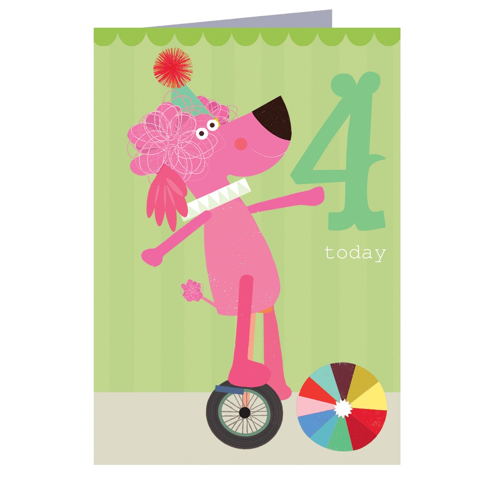 CZ10 poodle 4th birthday card