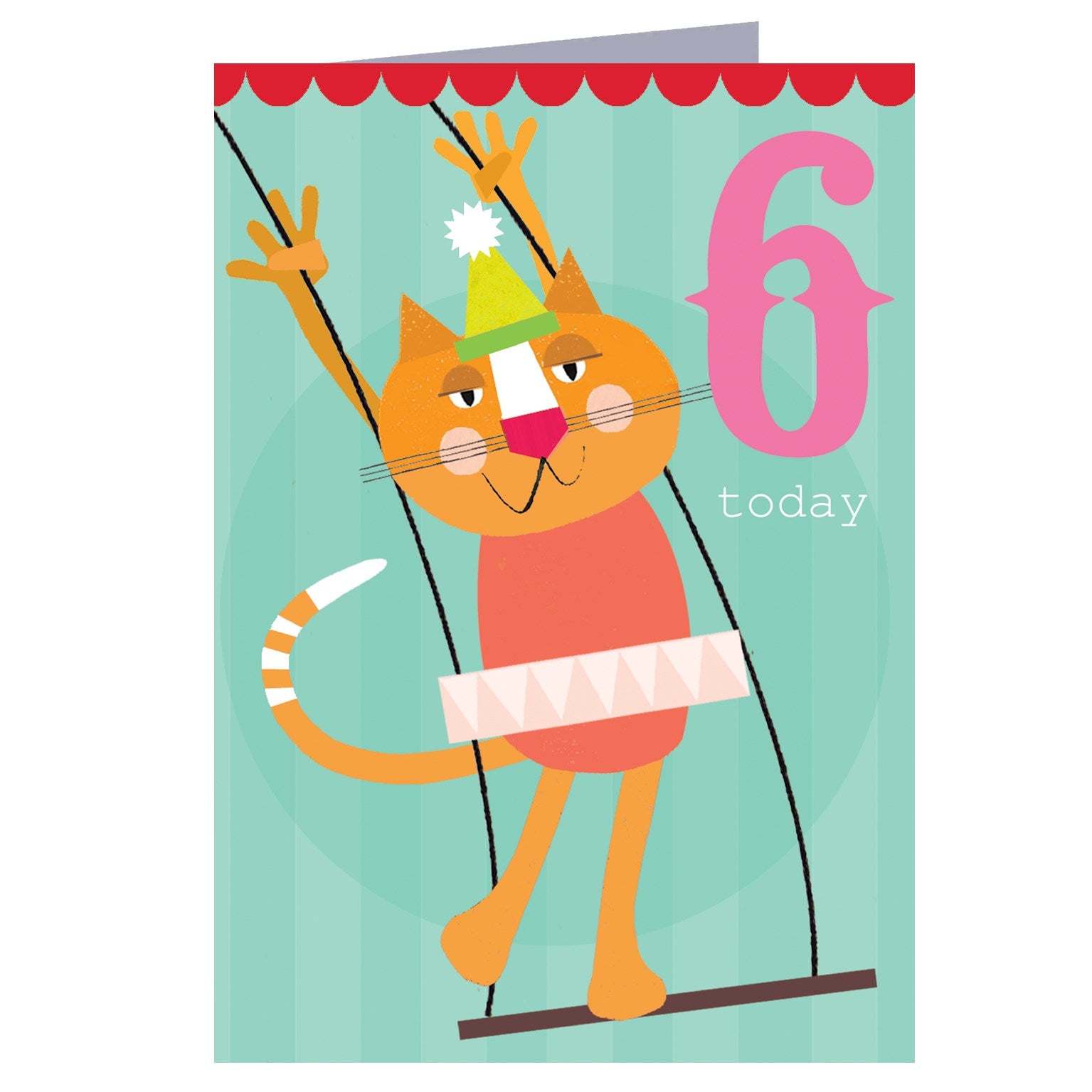 CA12 cat 6th birthday card