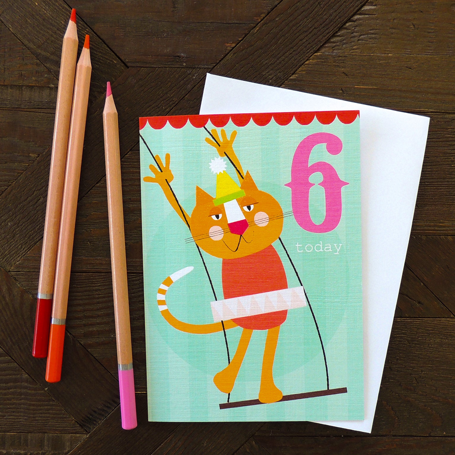 CA12 cat 6th birthday card