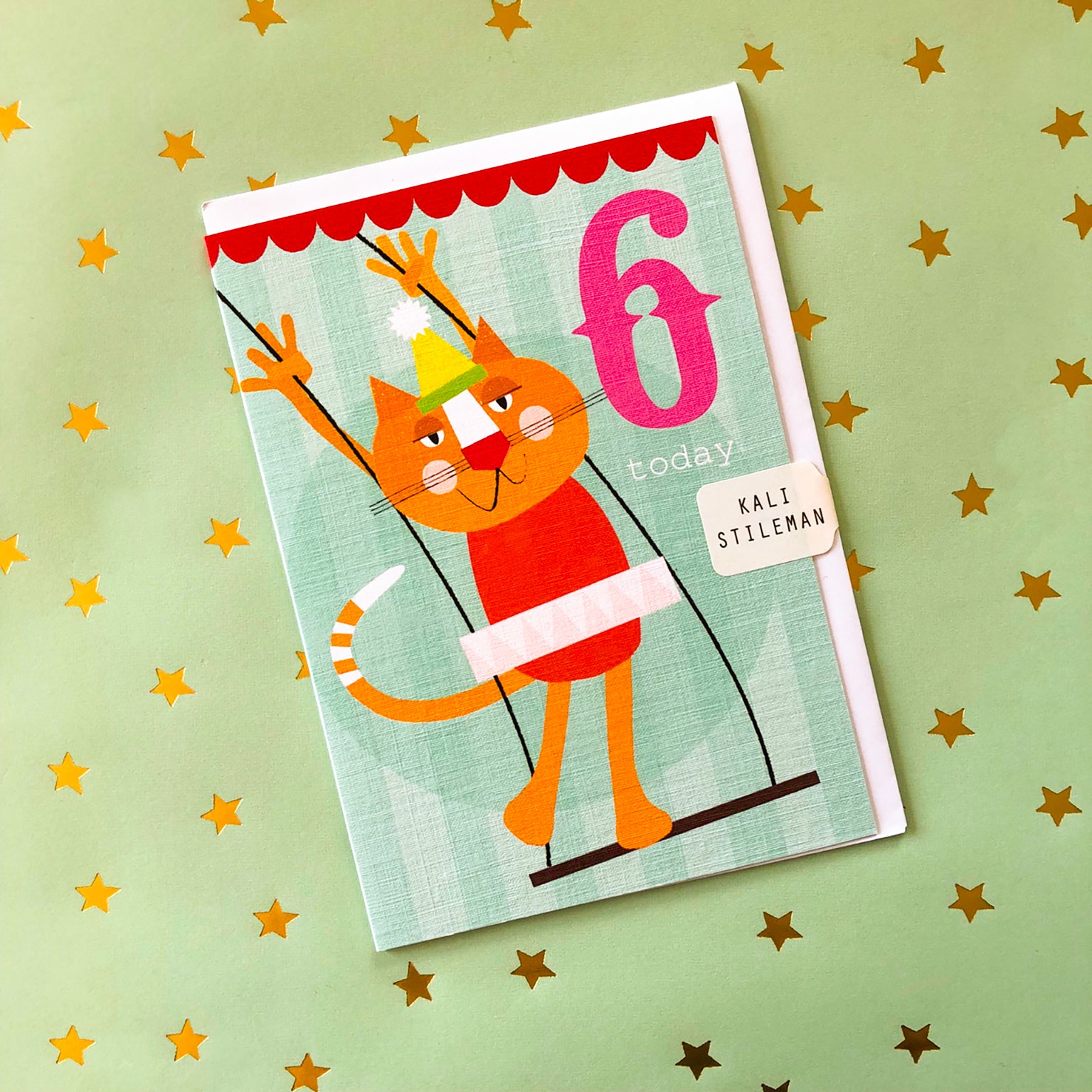 CA12 cat 6th birthday card