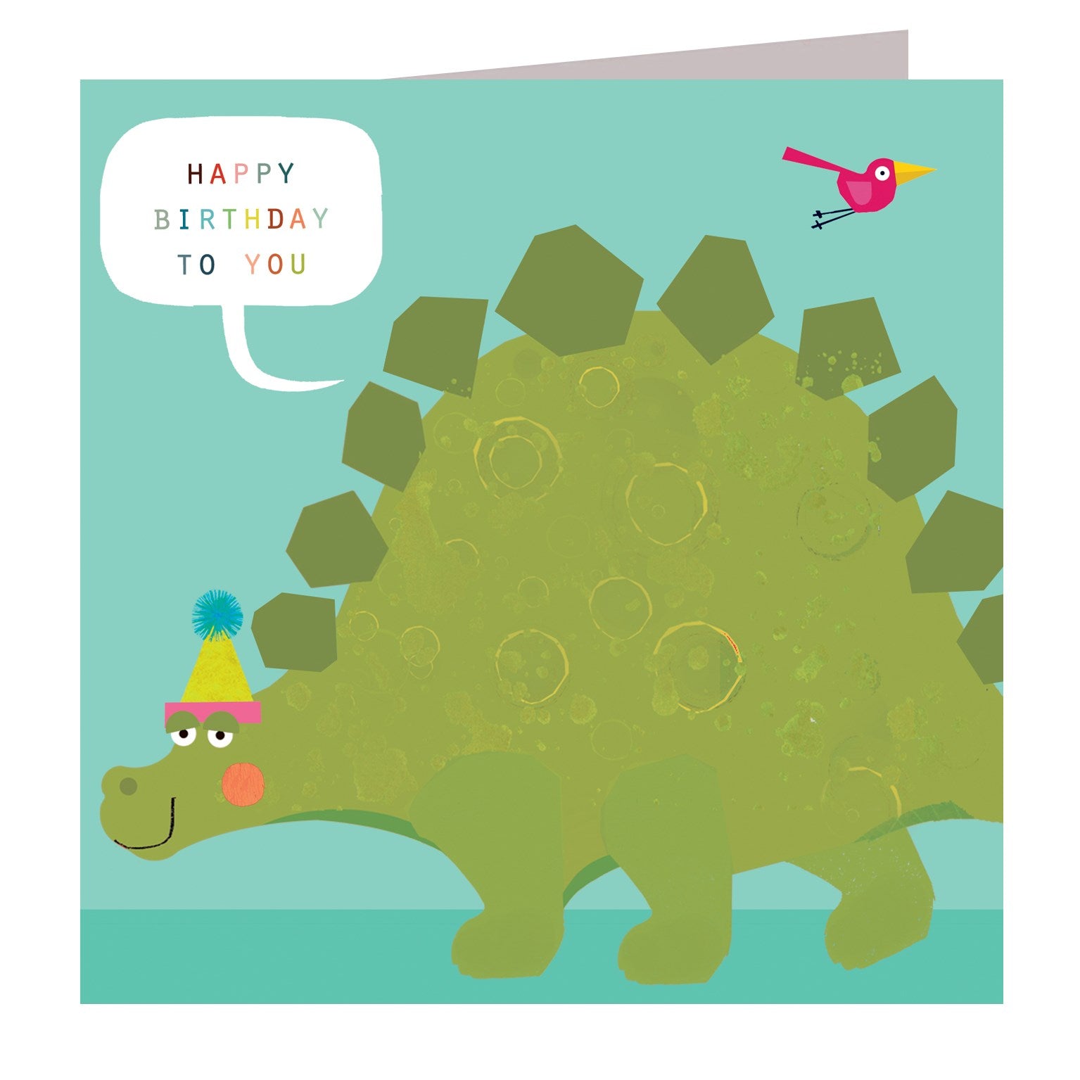 DB08 happy birthday stegosaurus card