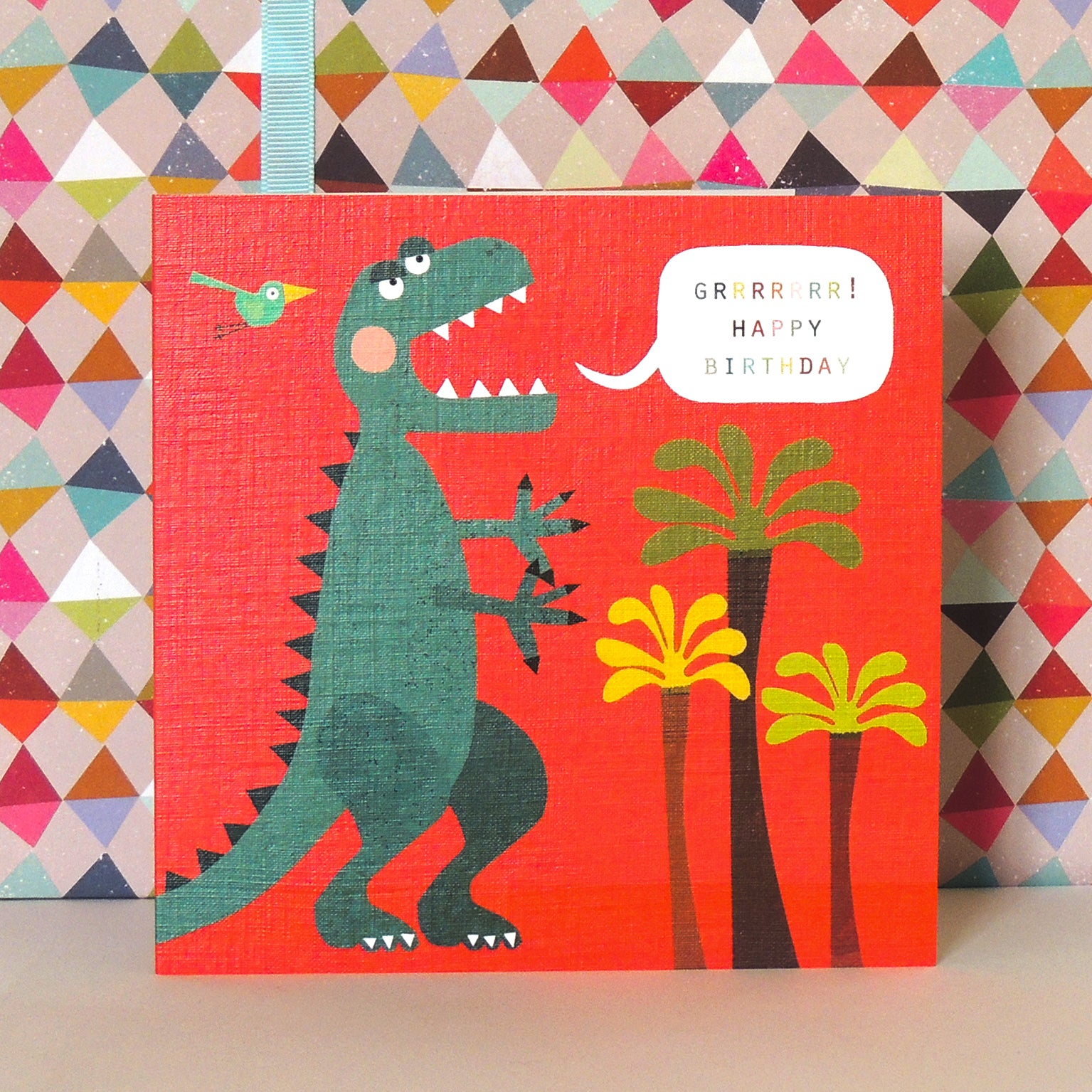 DB09 happy birthday t-rex card