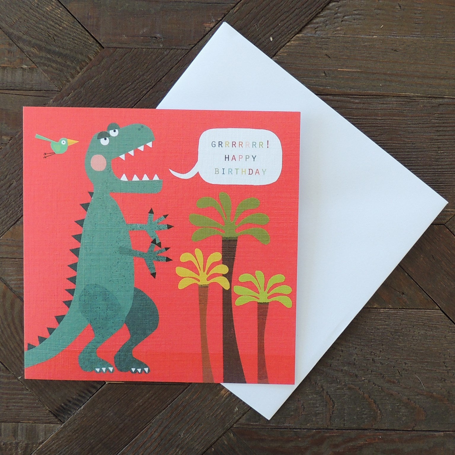 DB09 happy birthday t-rex card