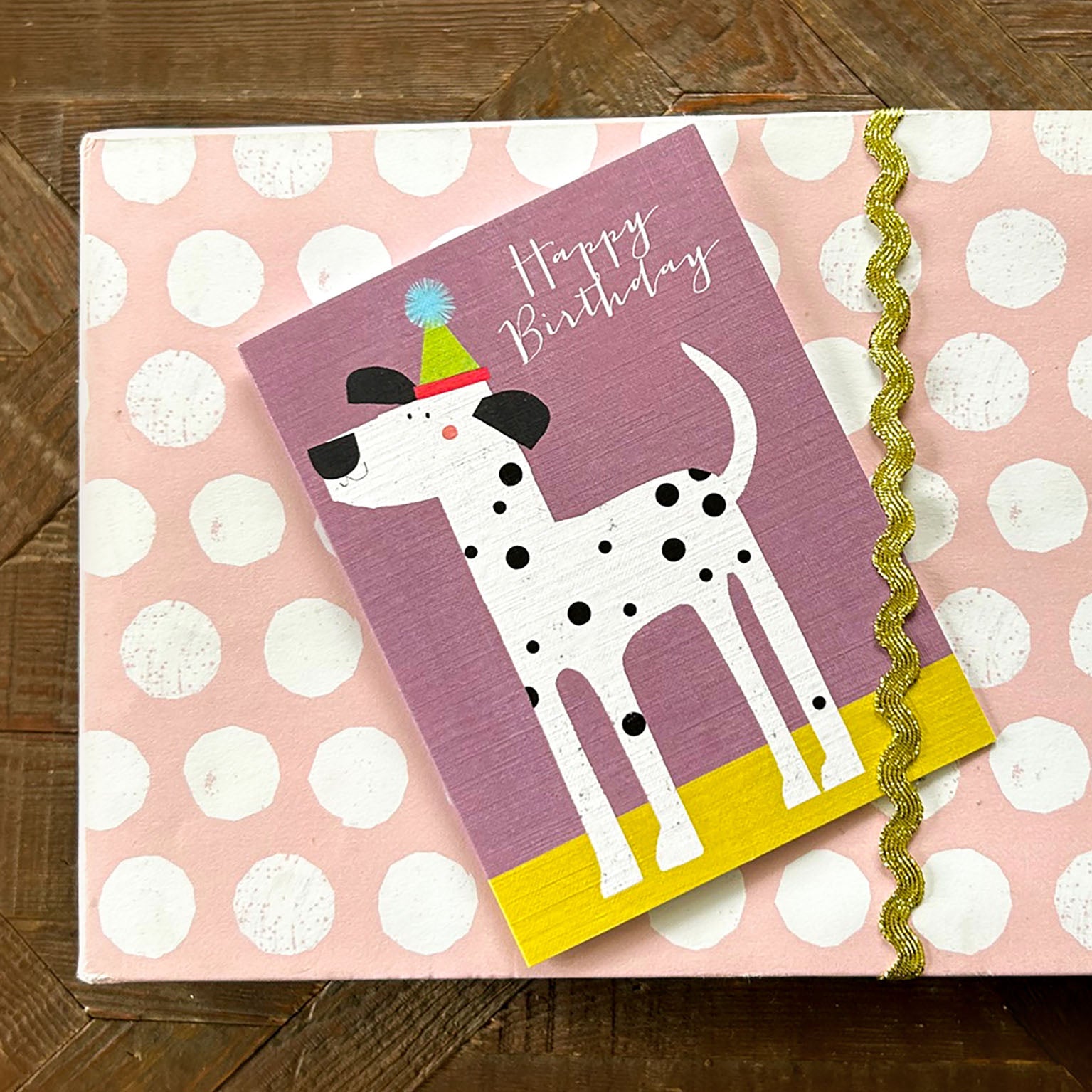 DG03 mini dalmatian birthday card