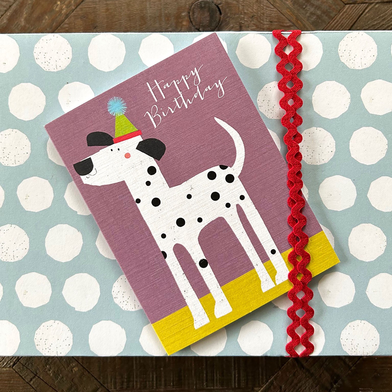 DG03 mini dalmatian birthday card