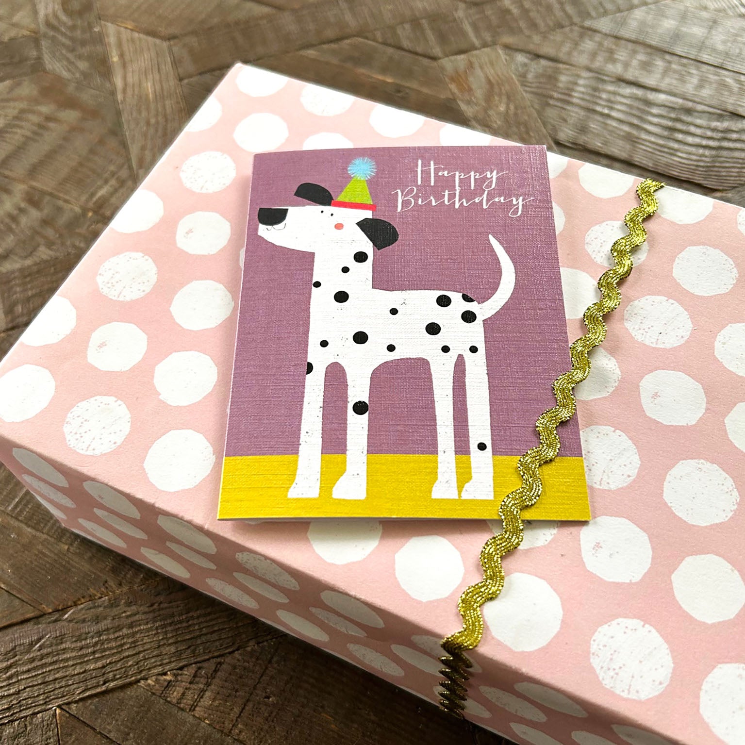 DG03 mini dalmatian birthday card