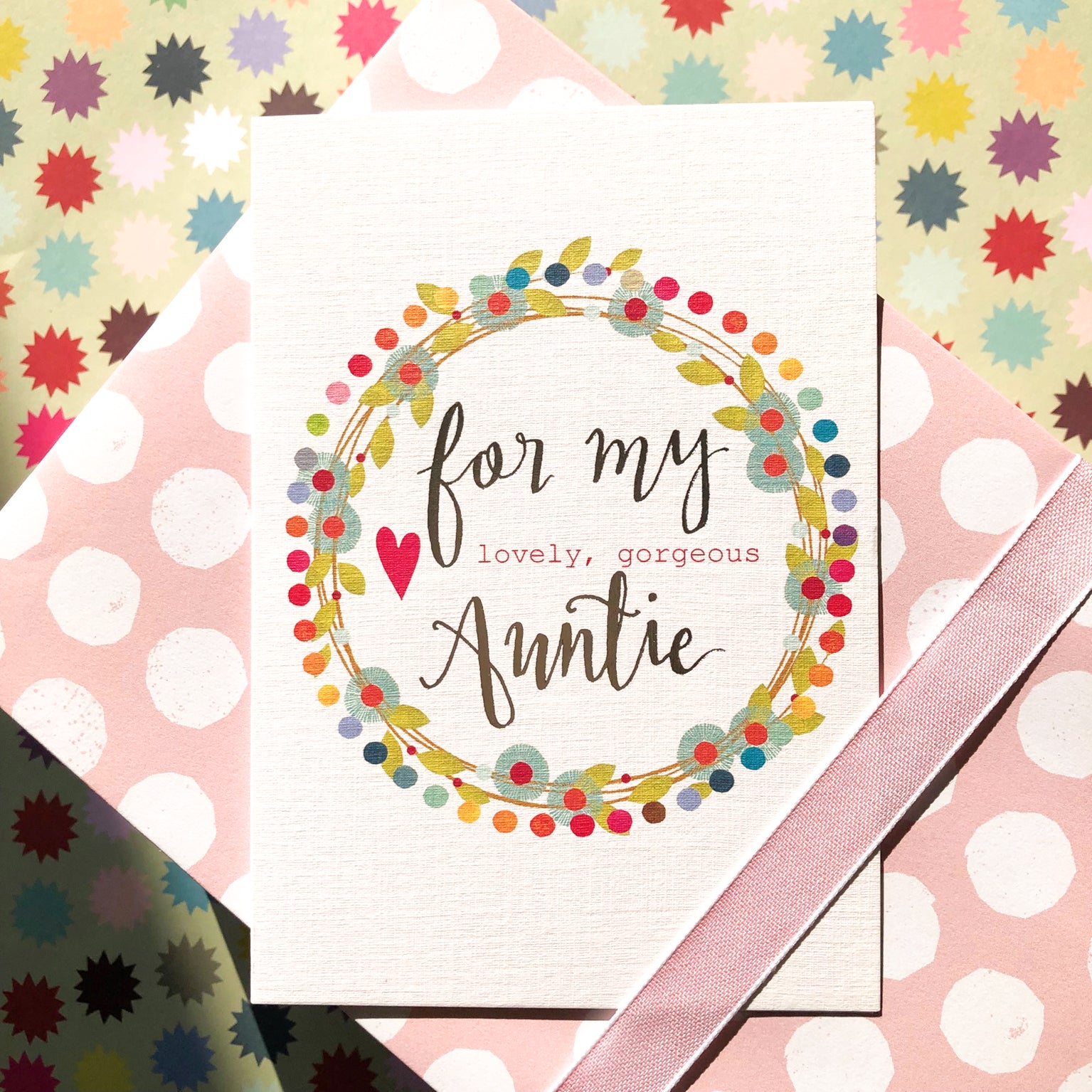 FF01 silver foiled auntie card