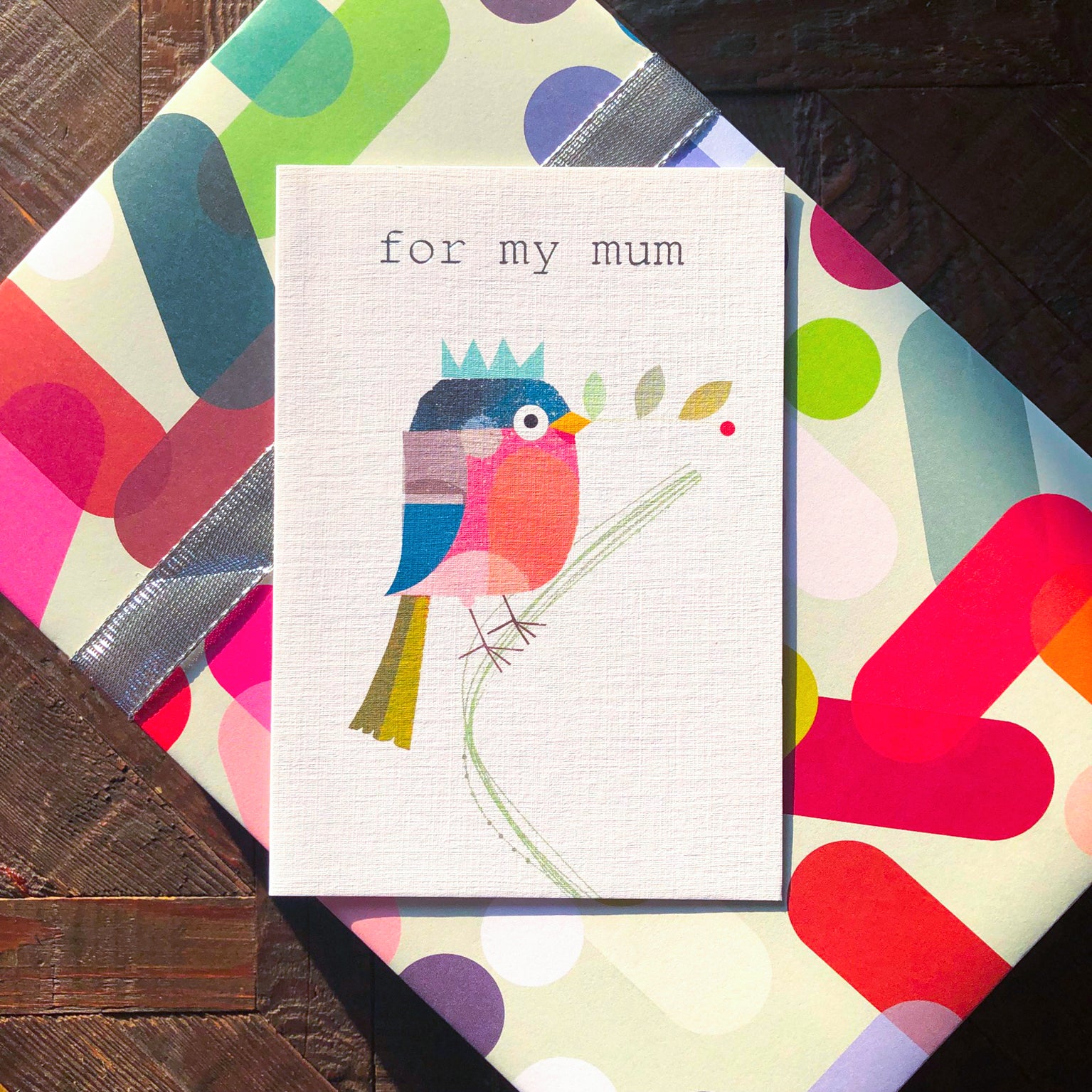 FF02 silver foiled mum card