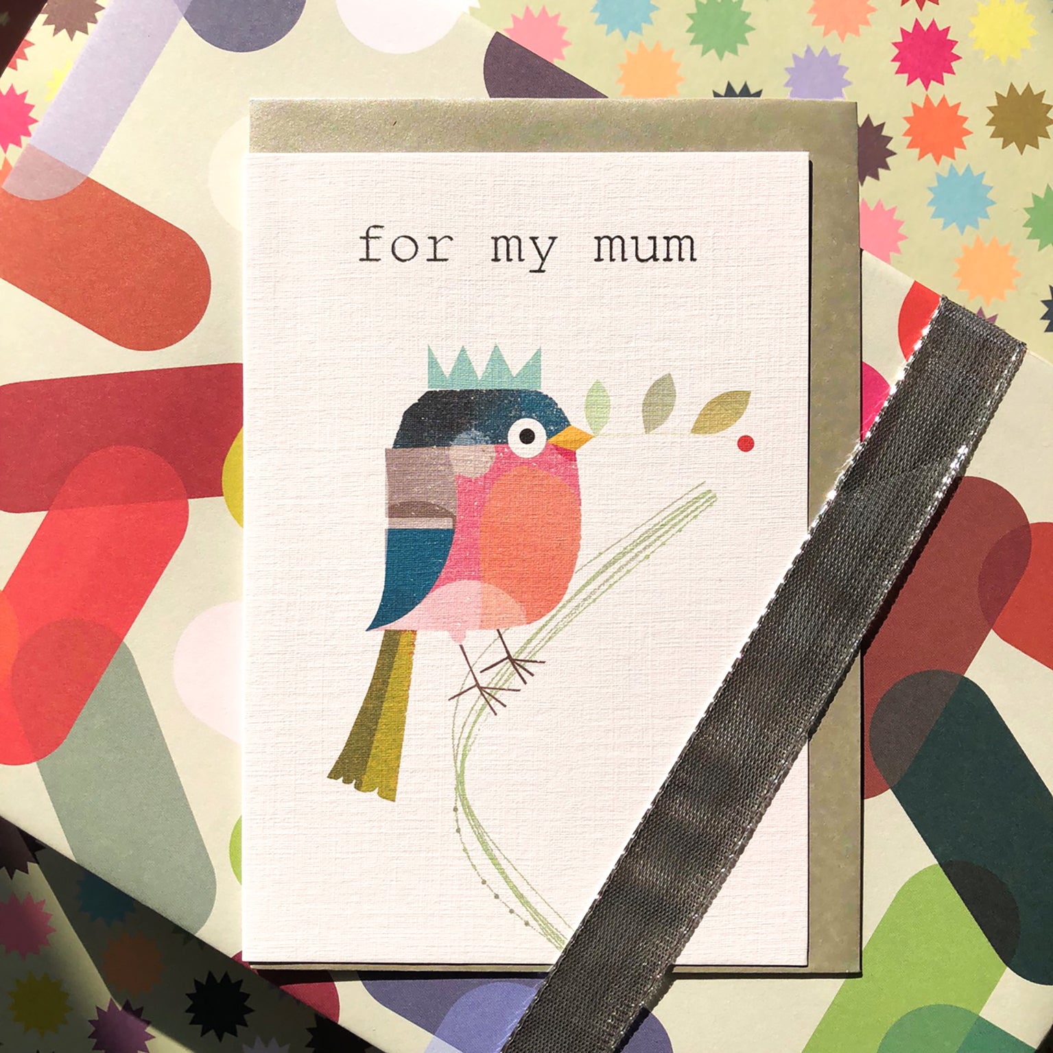 FF02 silver foiled mum card