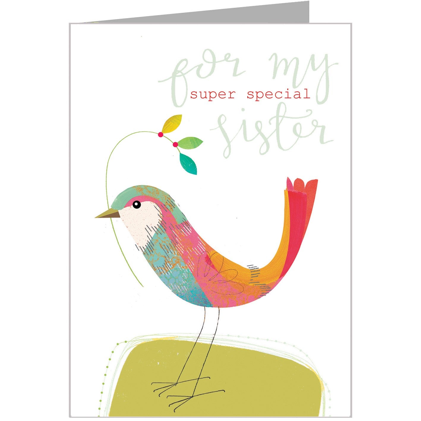 FF10 silver foiled bird sister card