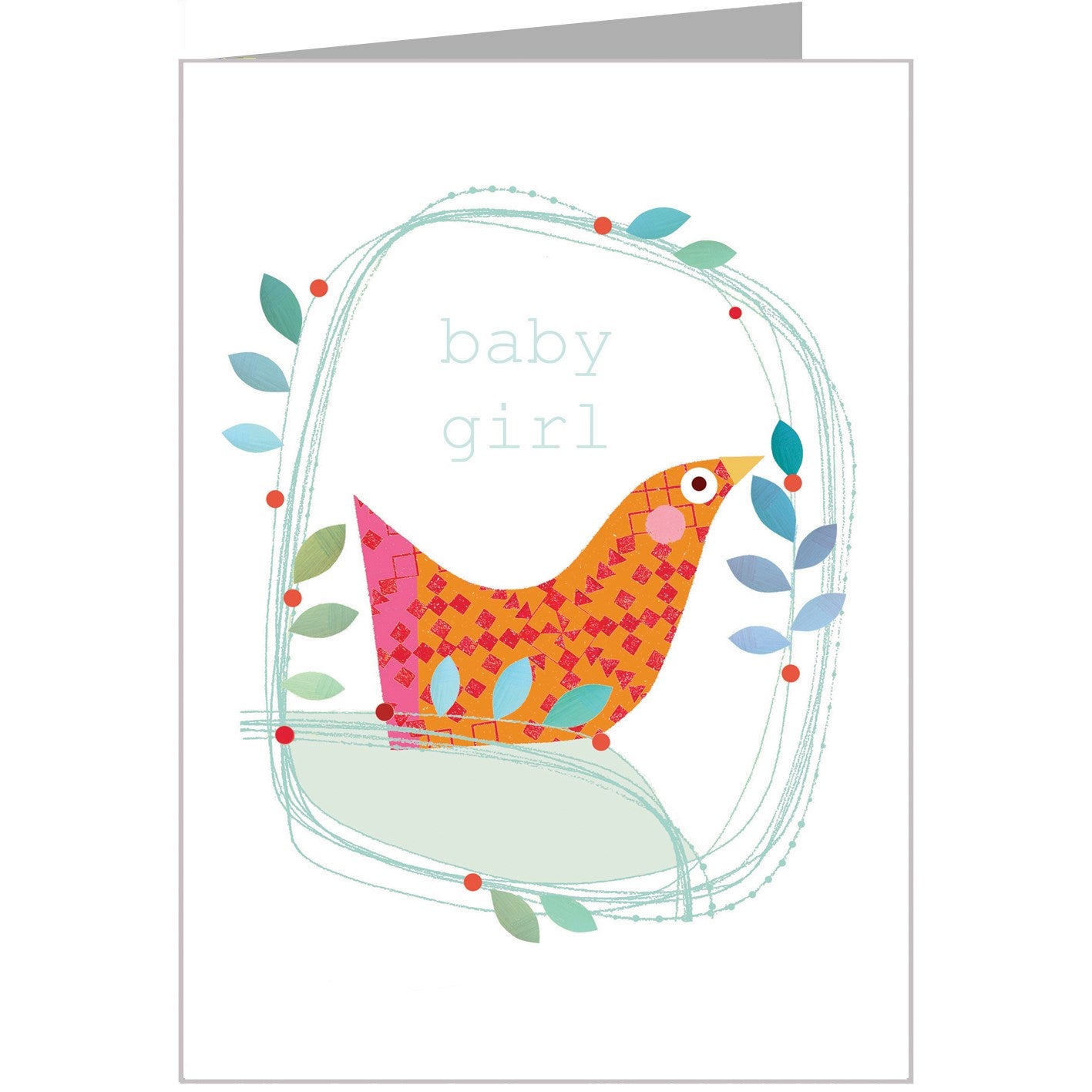 FF14 silver foiled baby bird girl card