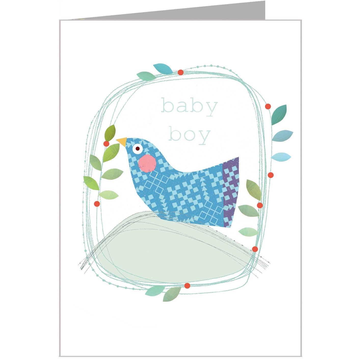 FF15 silver foiled baby bird boy card