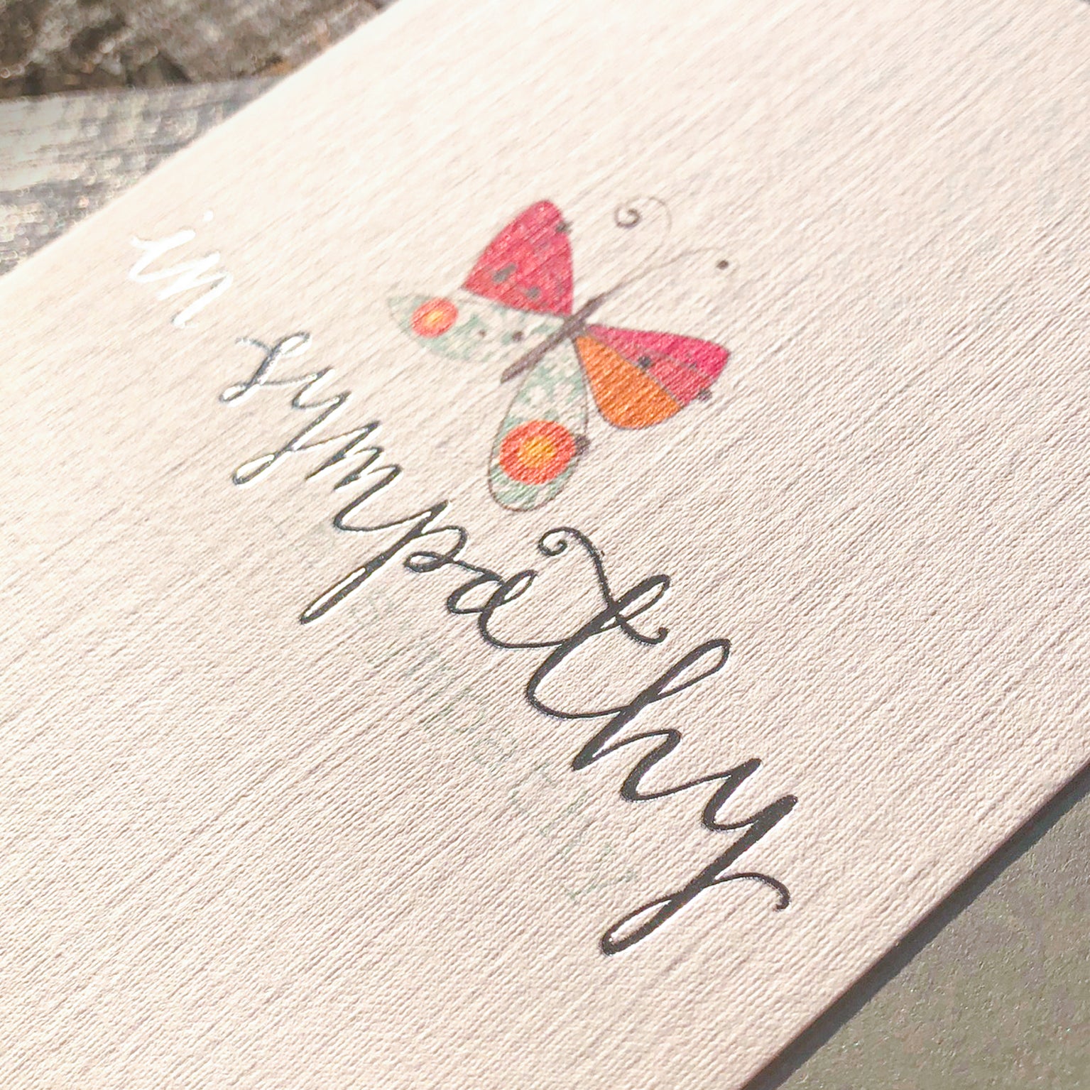 FF17 silver foiled sympathy card