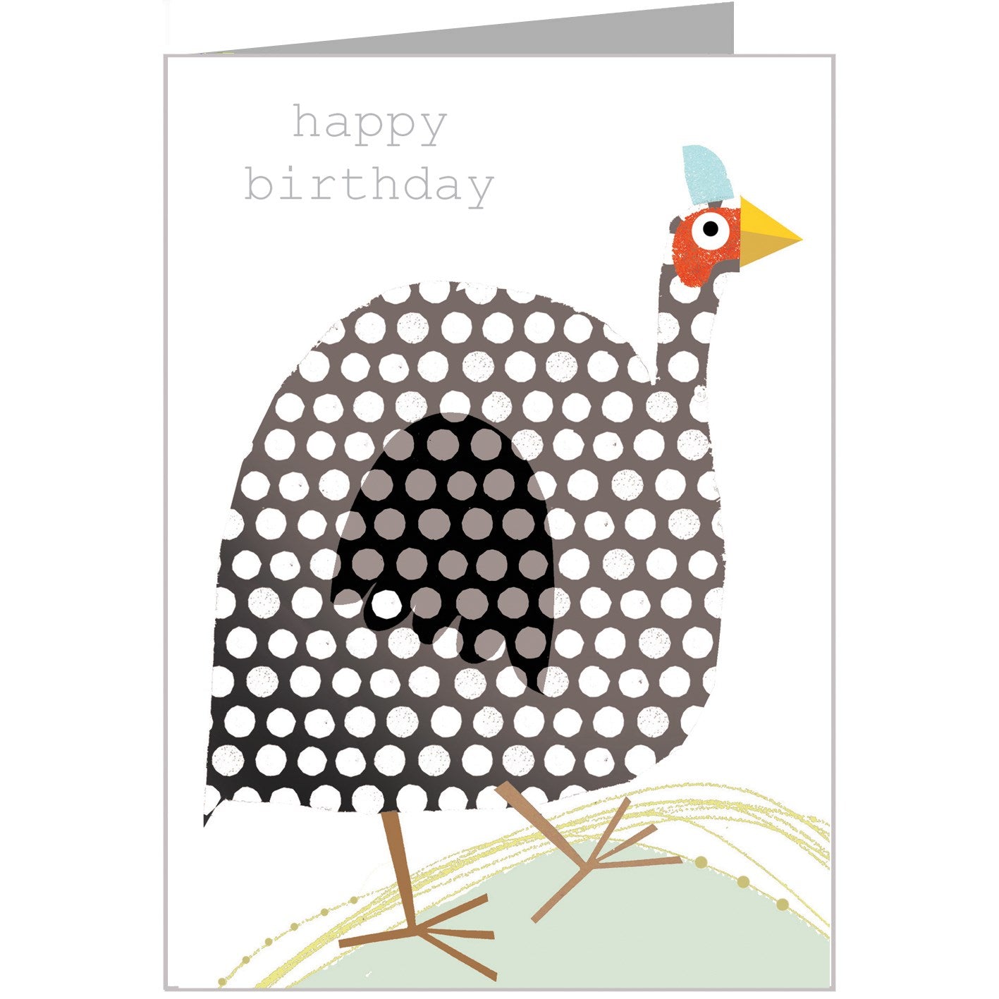 FF19 silver foiled guinea fowl card