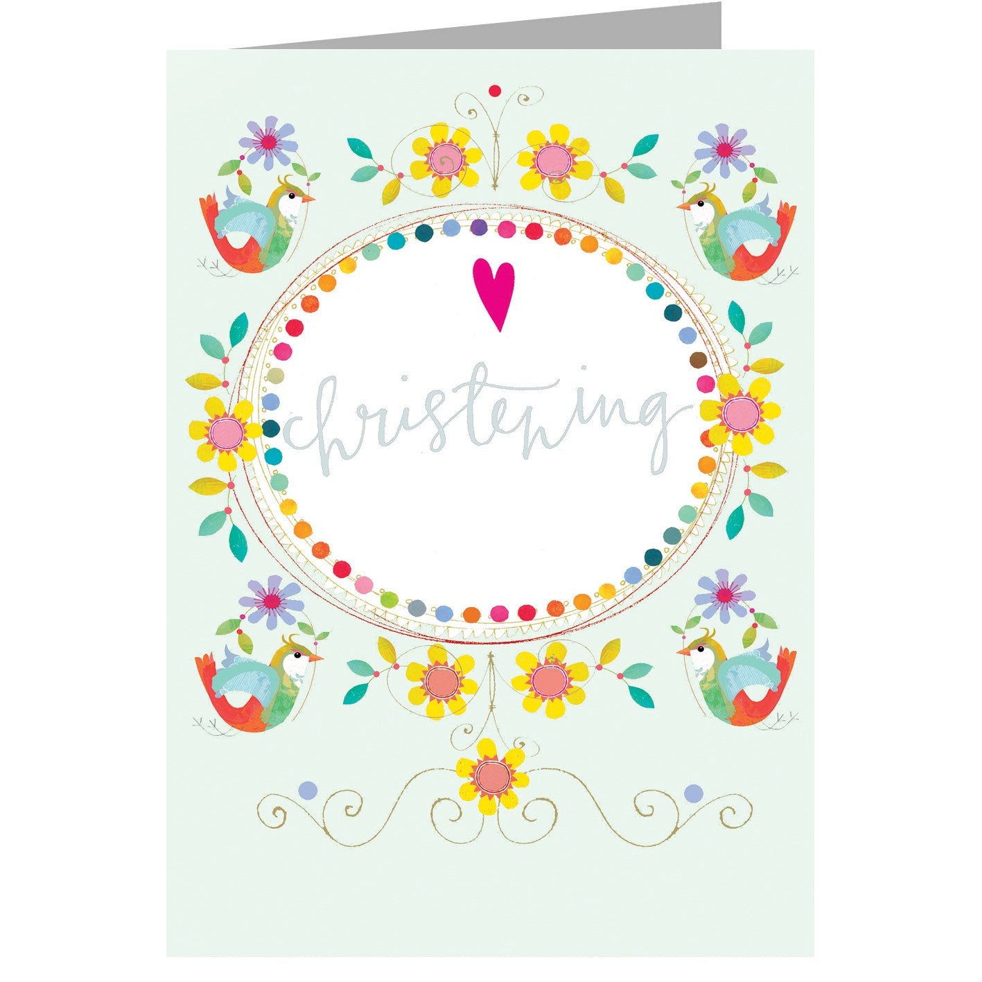 FF20 silver foiled christening greetings card