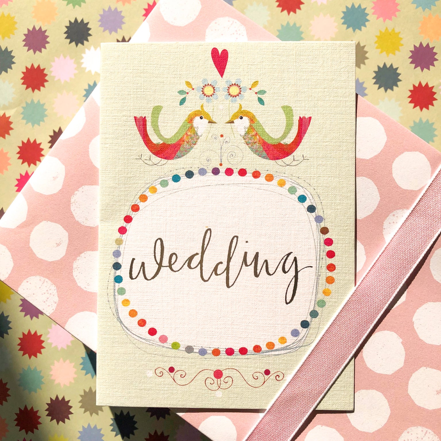 FF22 silver foiled wedding card