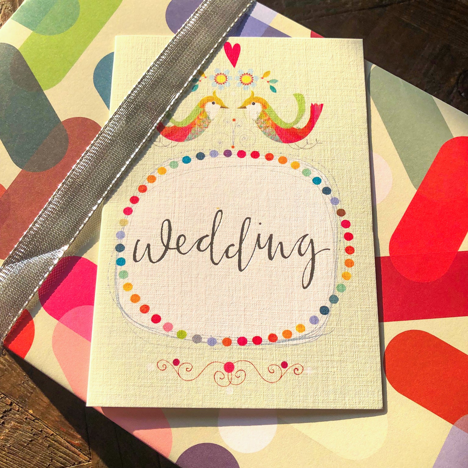 FF22 silver foiled wedding card