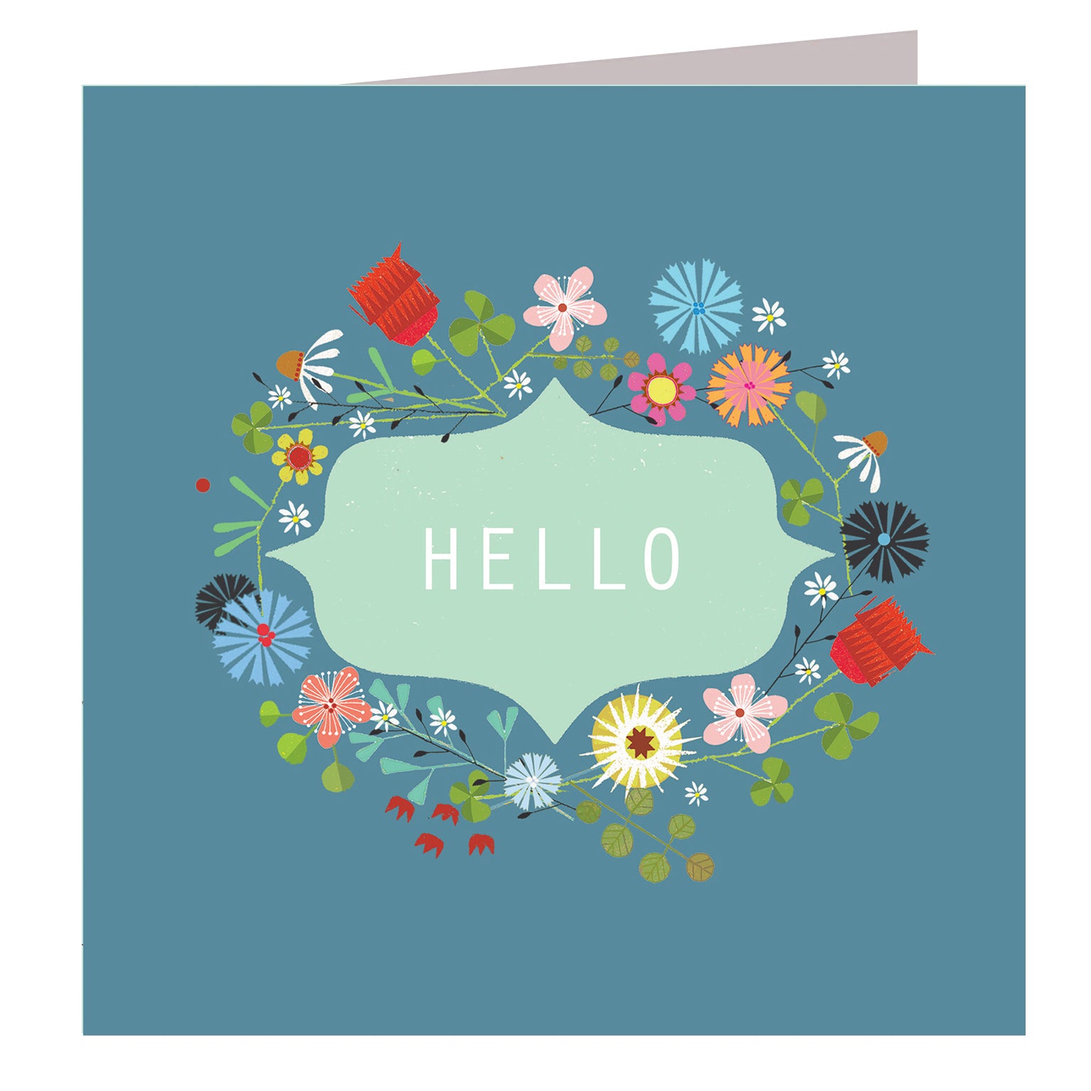 FL01 floral hello greetings card